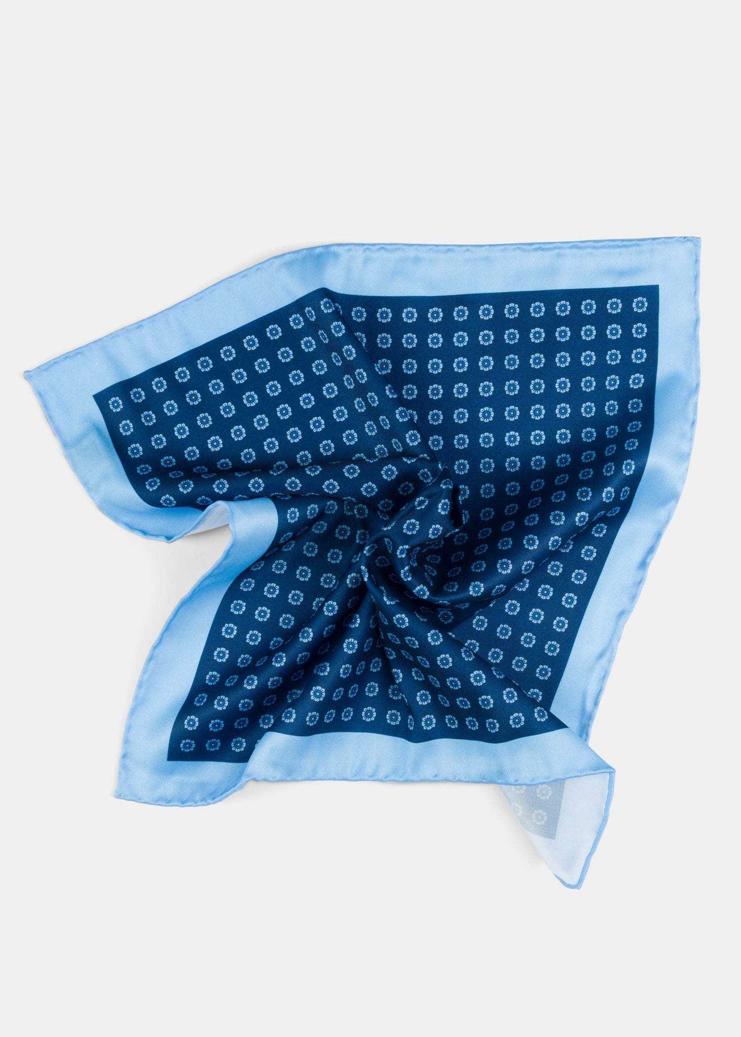 Blue/Yellow Dots Pocket Square - Samir Bachkami