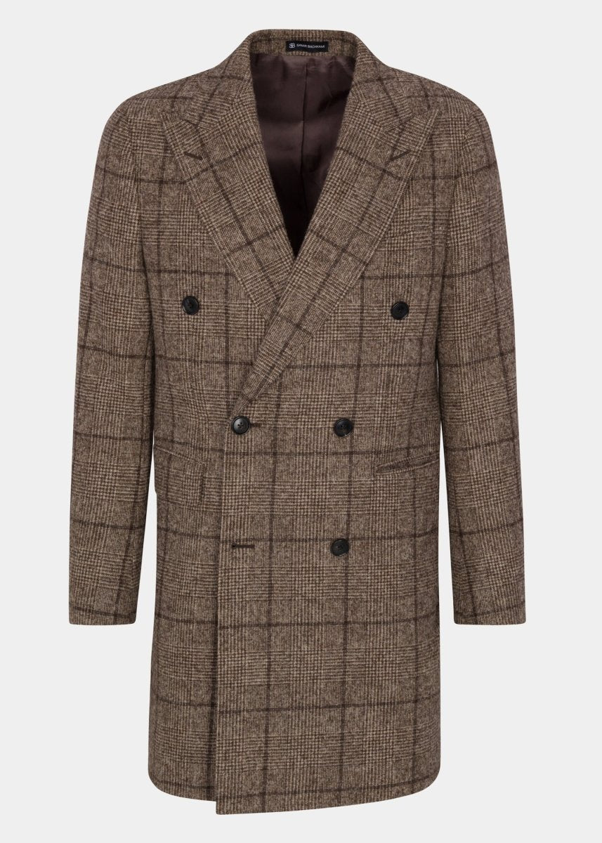 Brown Double-breasted Coat - Samir Bachkami