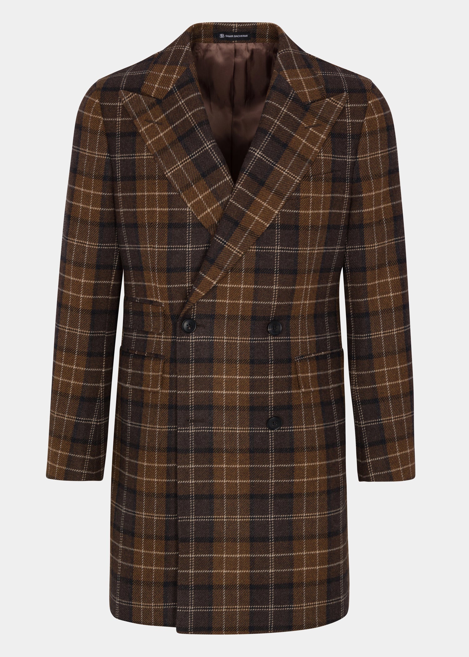 Brown Double breasted Coat - Samir Bachkami