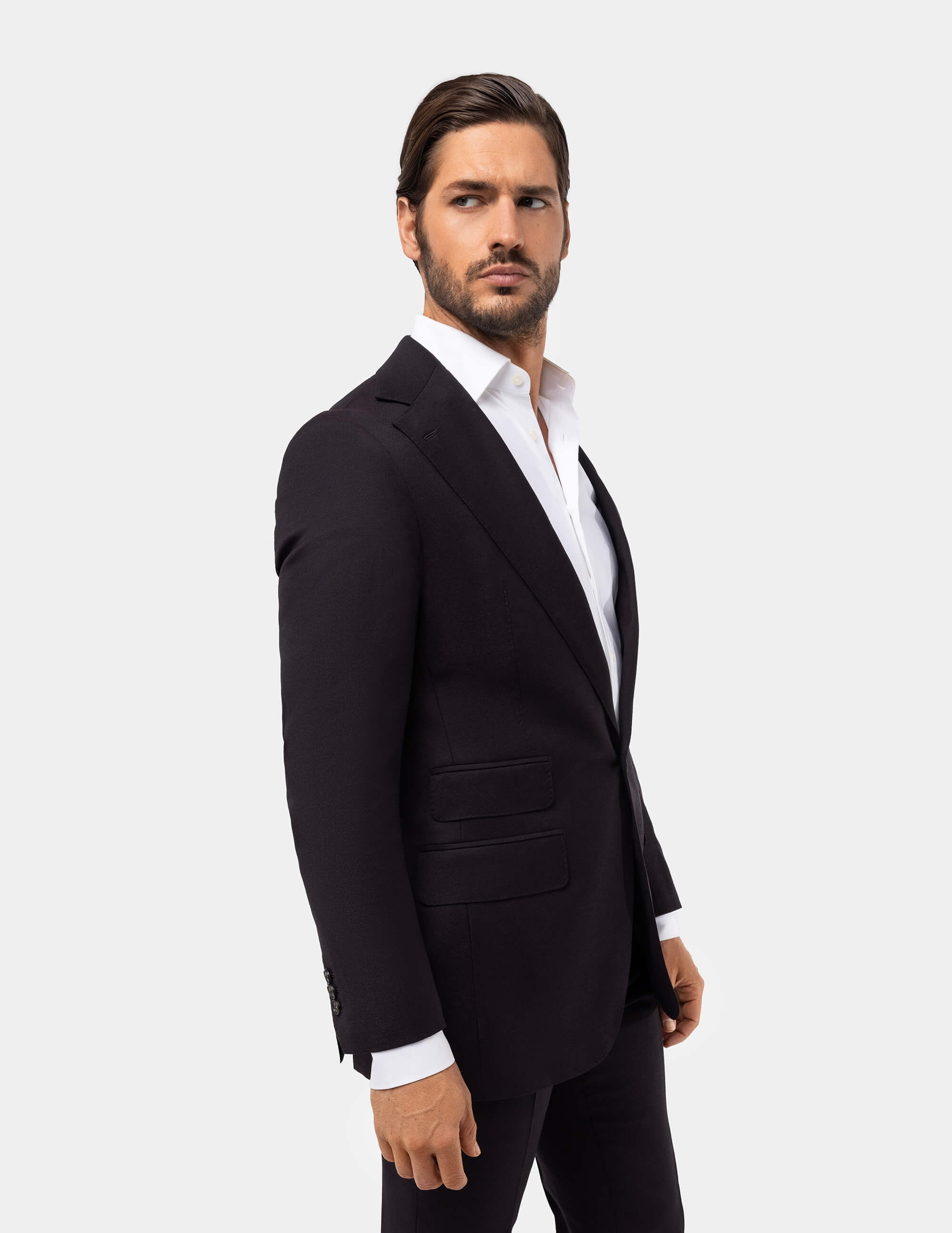 Brown Light Red Wool Silk Notch Suit - Samir Bachkami