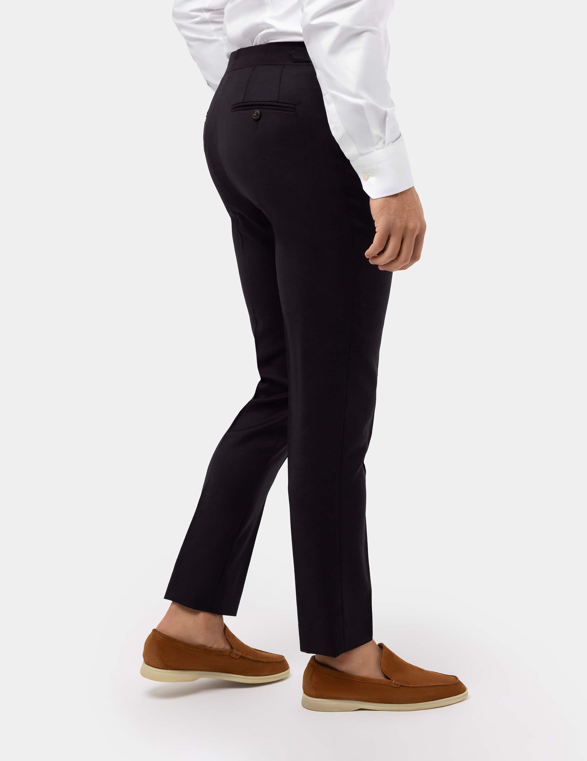 Brown Red Luxe Wool Silk Trousers - Samir Bachkami