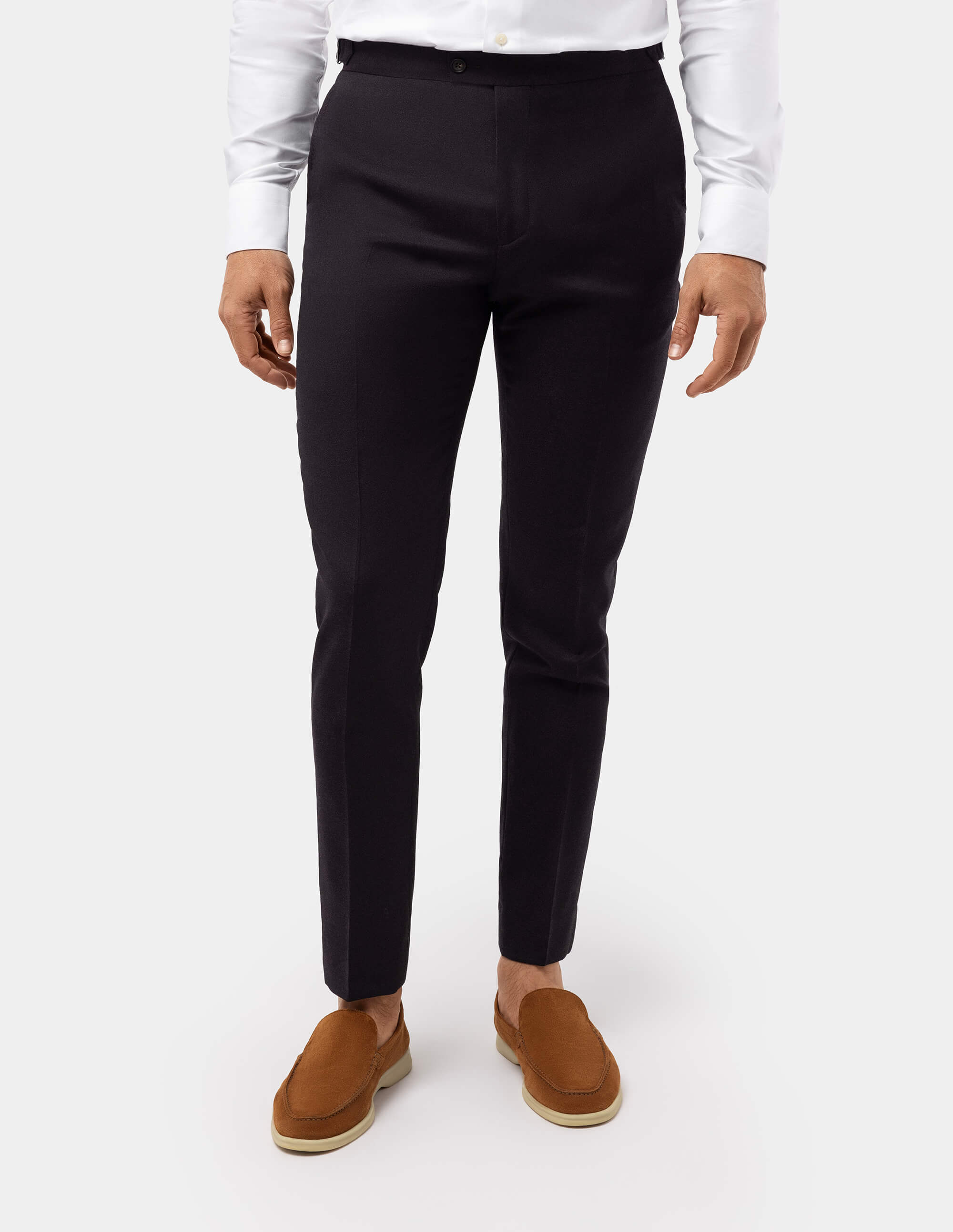 Brown Red Luxe Wool Silk Trousers - Samir Bachkami