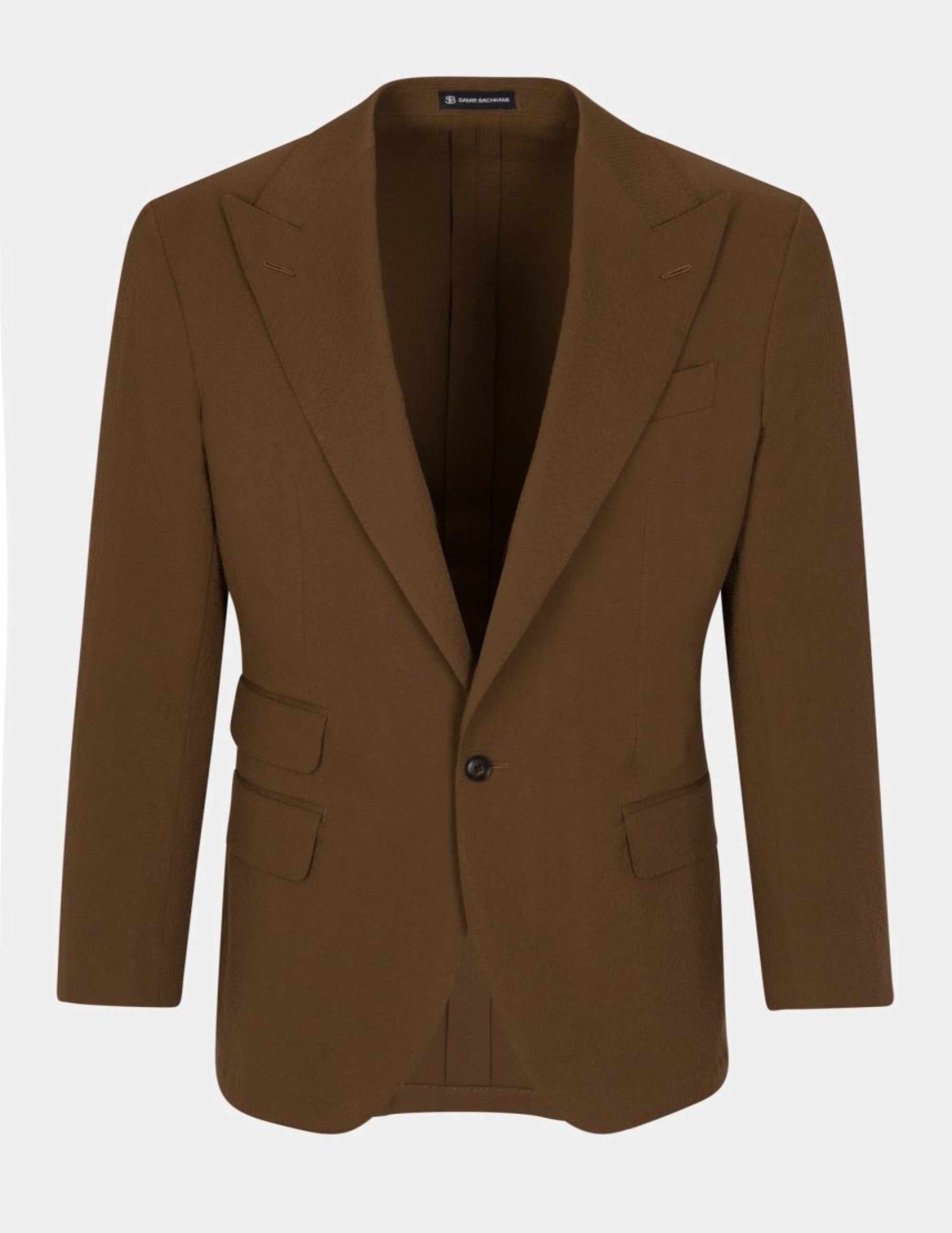 Brown Seersucker Single Breasted Suit - Samir Bachkami