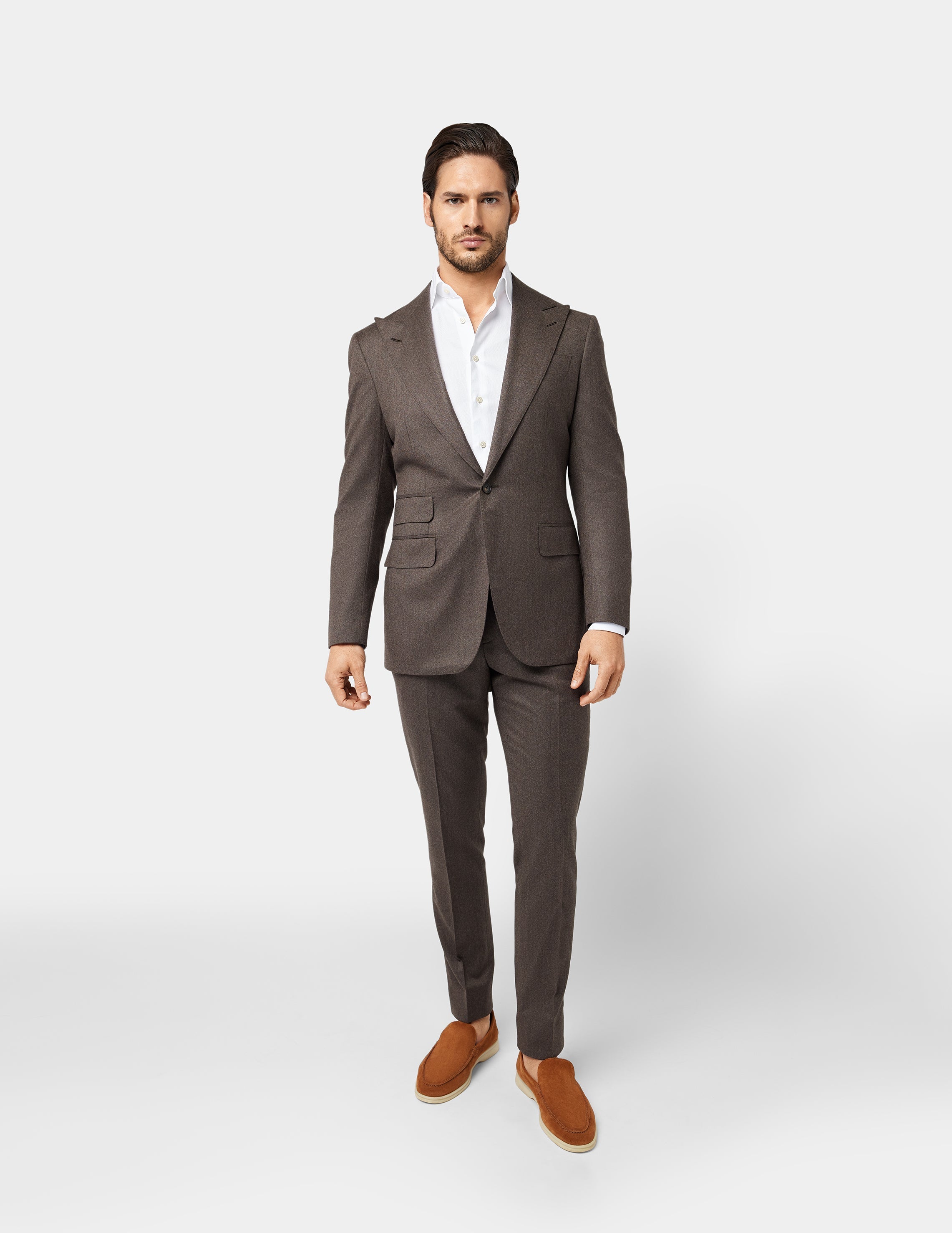 Brown Single Breasted Suit - Samir Bachkami