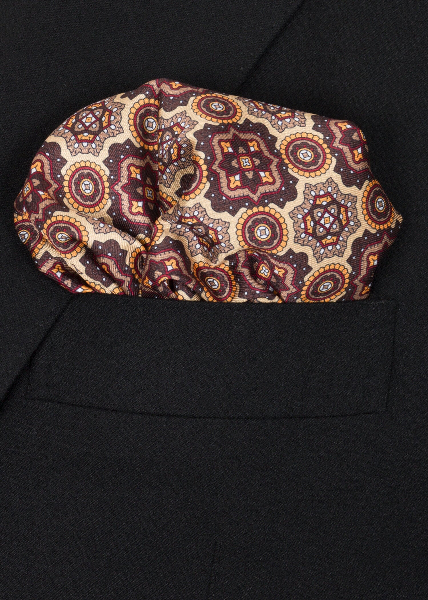 Brown White Pocket Square - Samir Bachkami