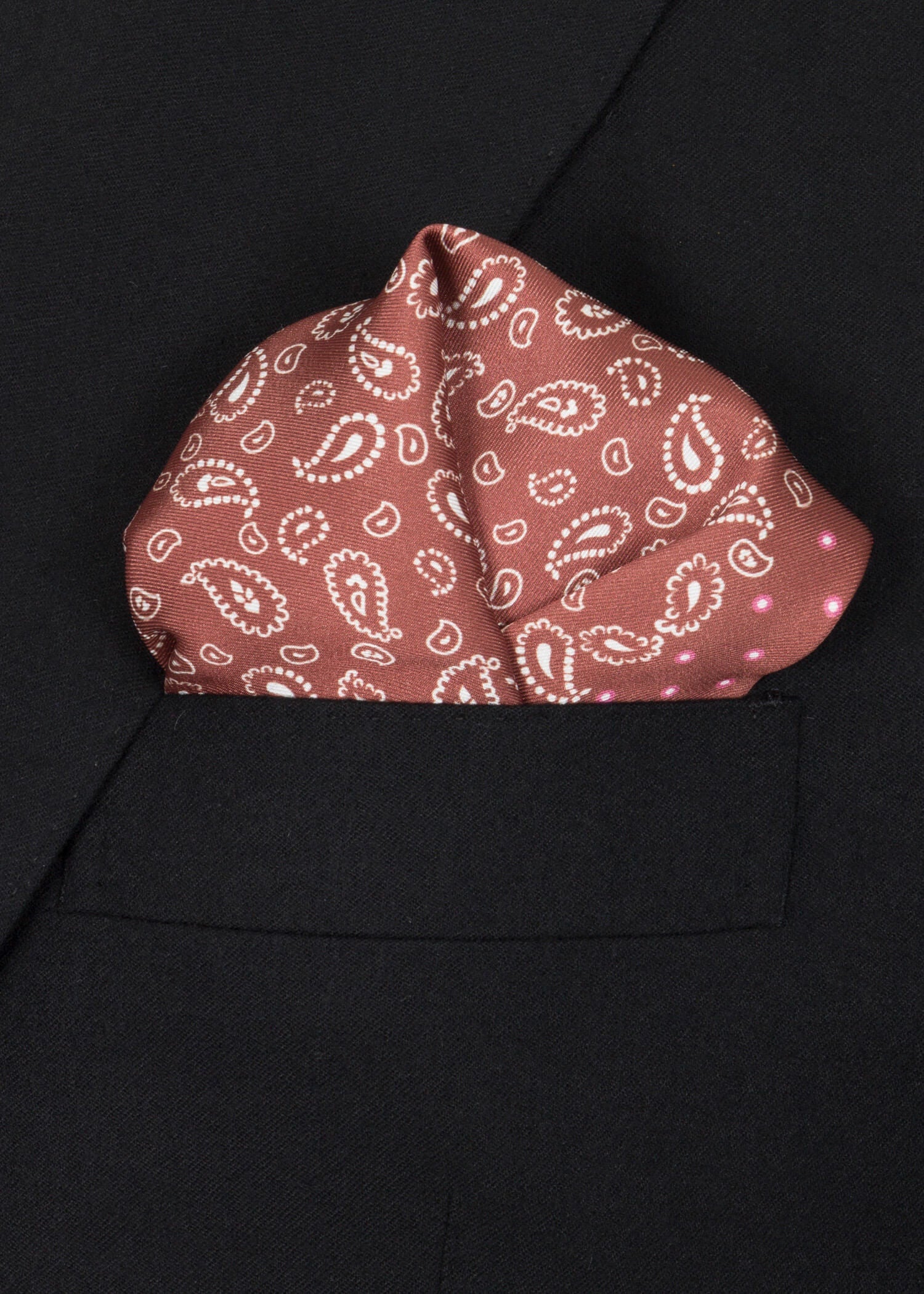 Brown White Pocket Square - Samir Bachkami