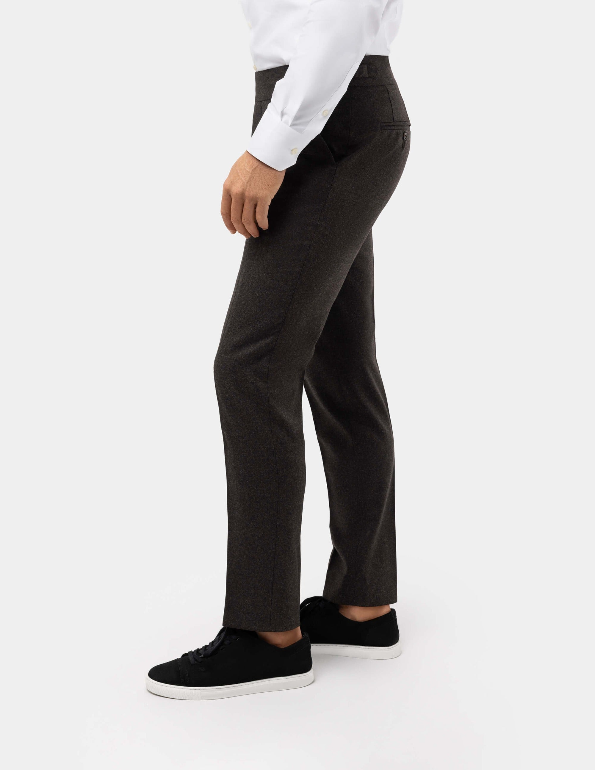 Brown Wool Trousers Double Button - Samir Bachkami