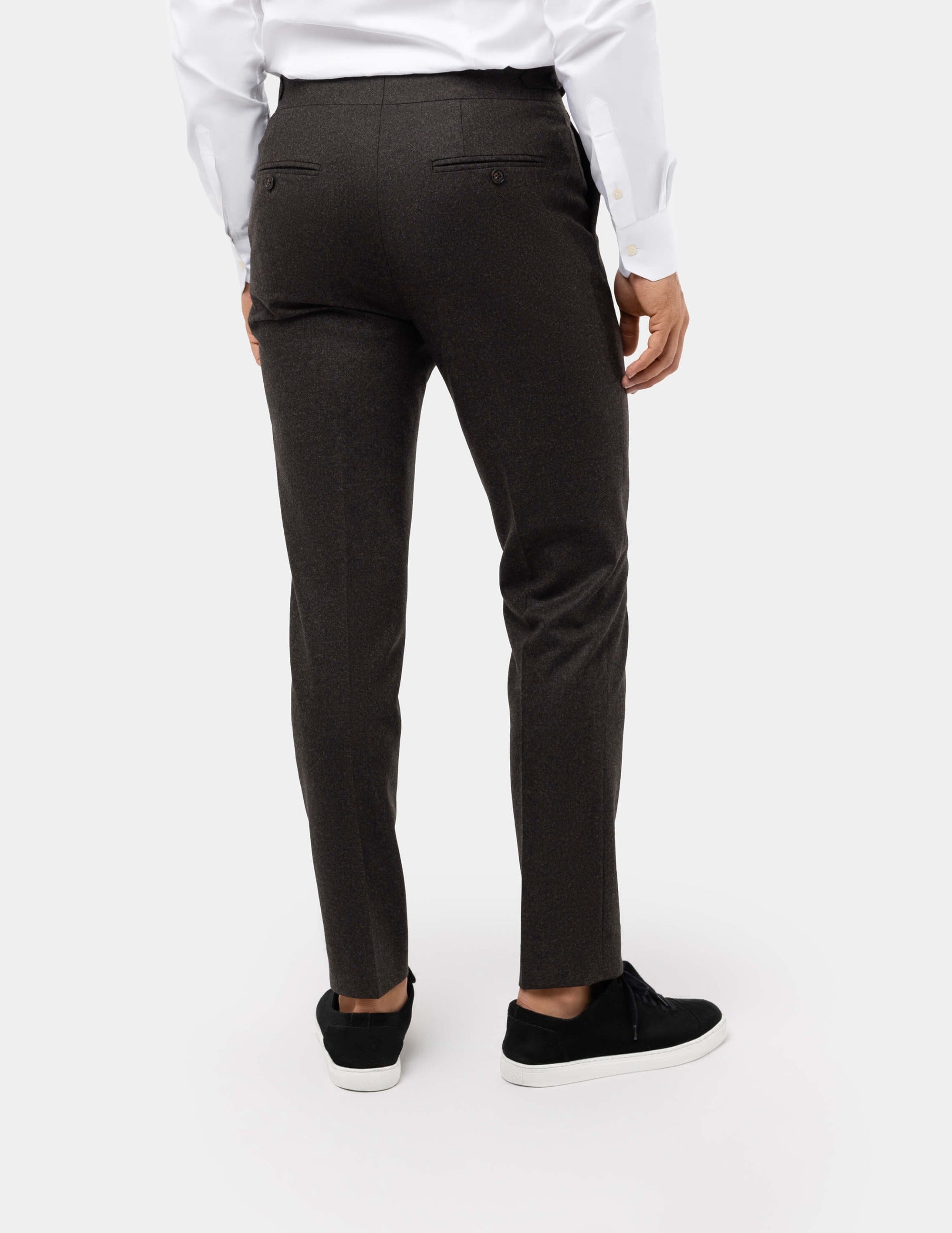 Brown Wool Trousers Double Button - Samir Bachkami