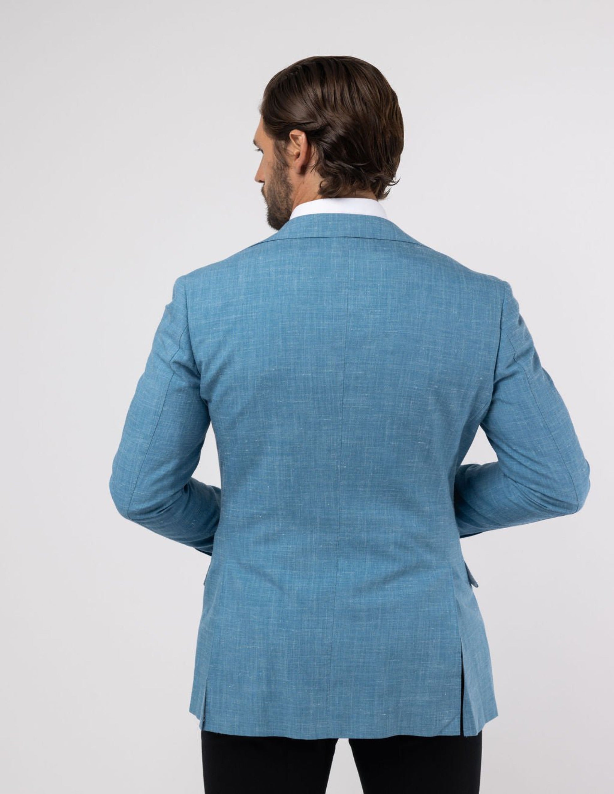 Cobalt Teal Tropical Notch Jacket - Samir Bachkami