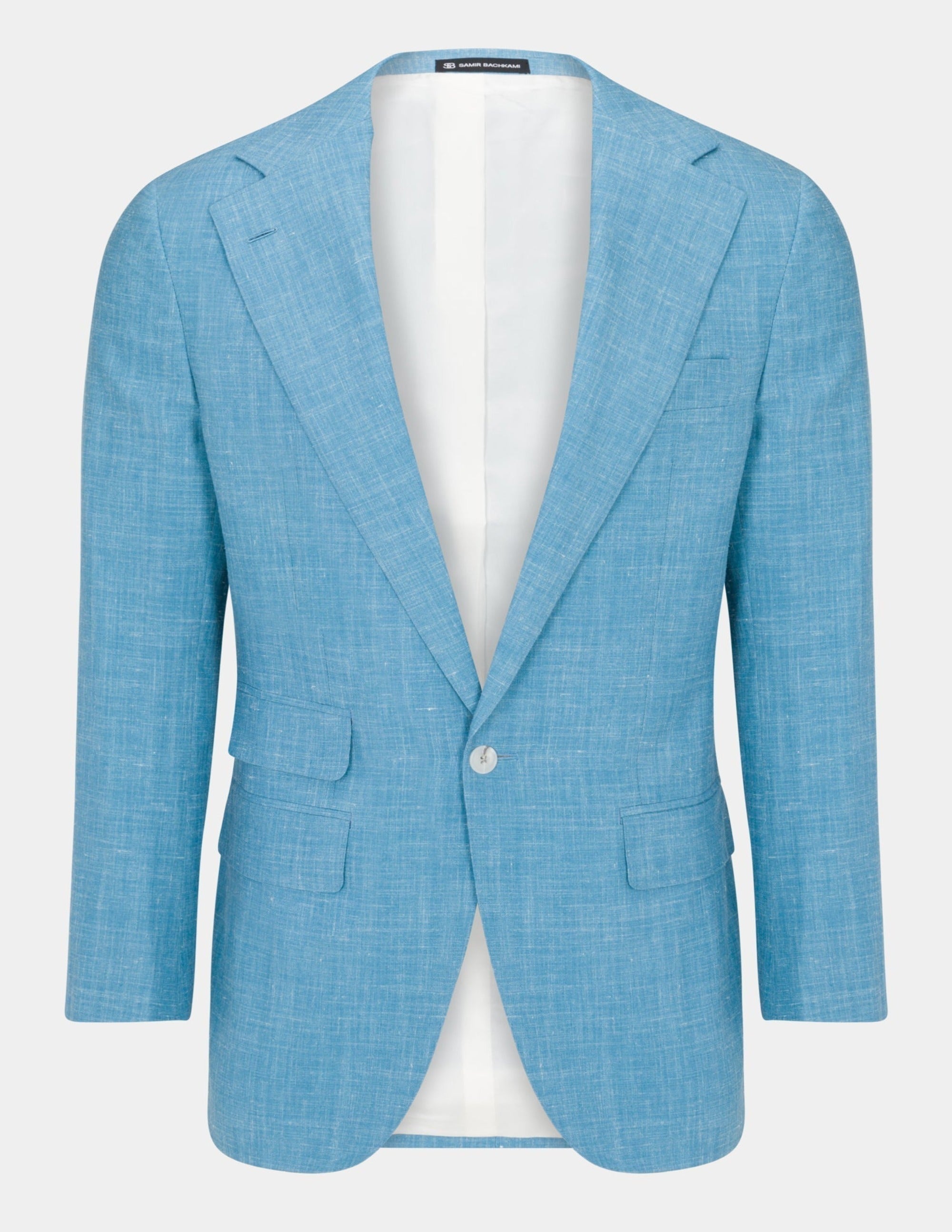 Cobalt Teal Tropical Notch Jacket - Samir Bachkami