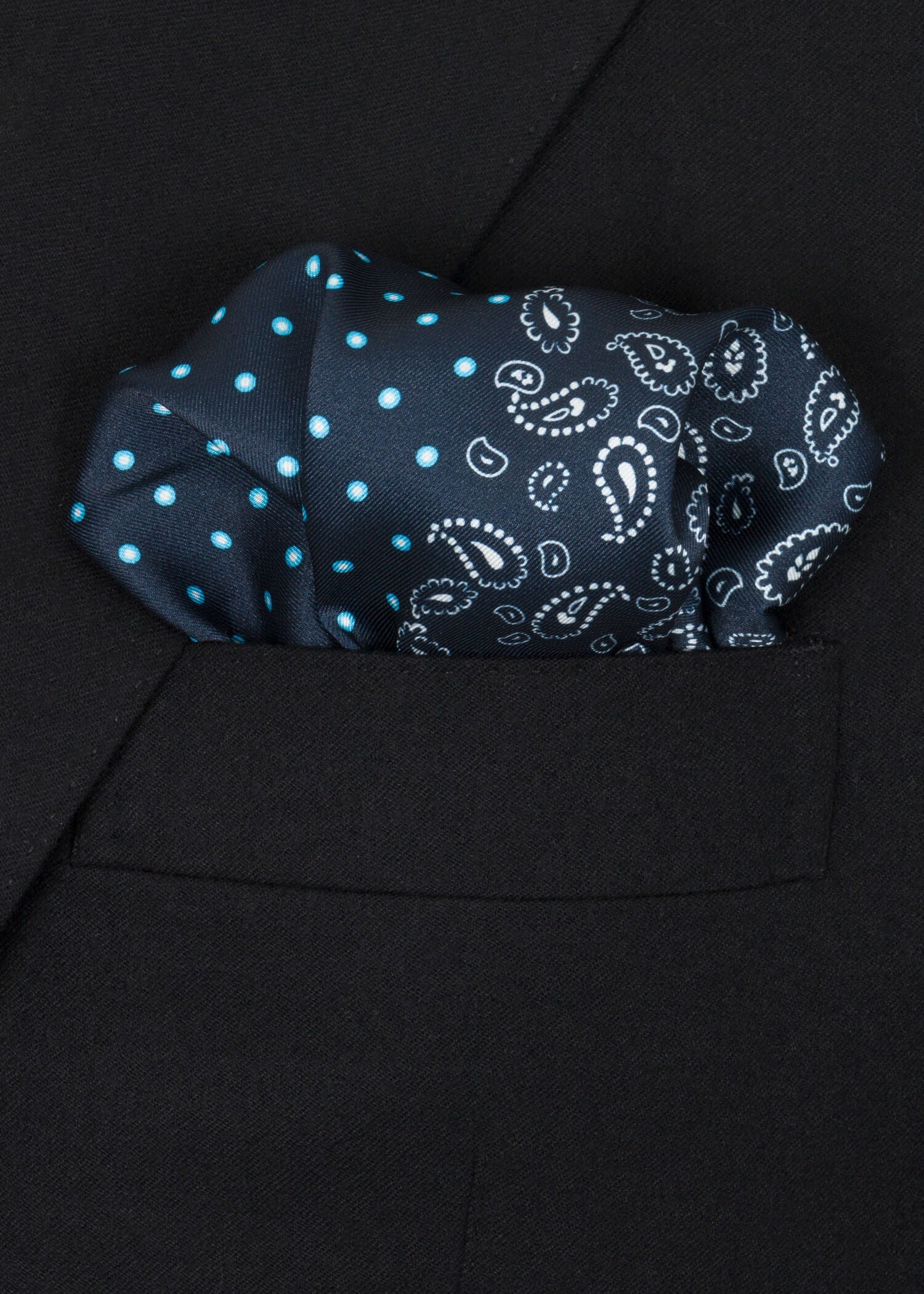 Dark Blue Mixed Pocket Square - Samir Bachkami