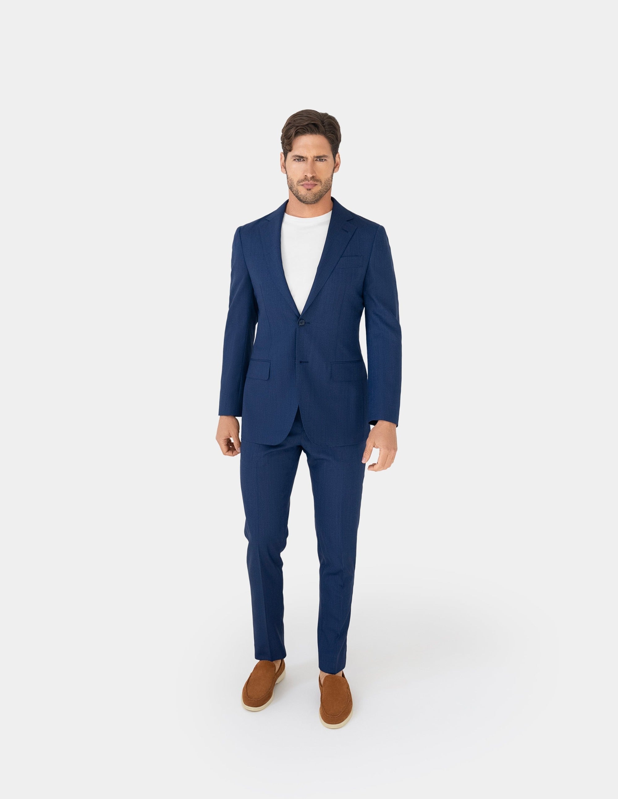 Dark Blue Single Breasted Suit - Samir Bachkami