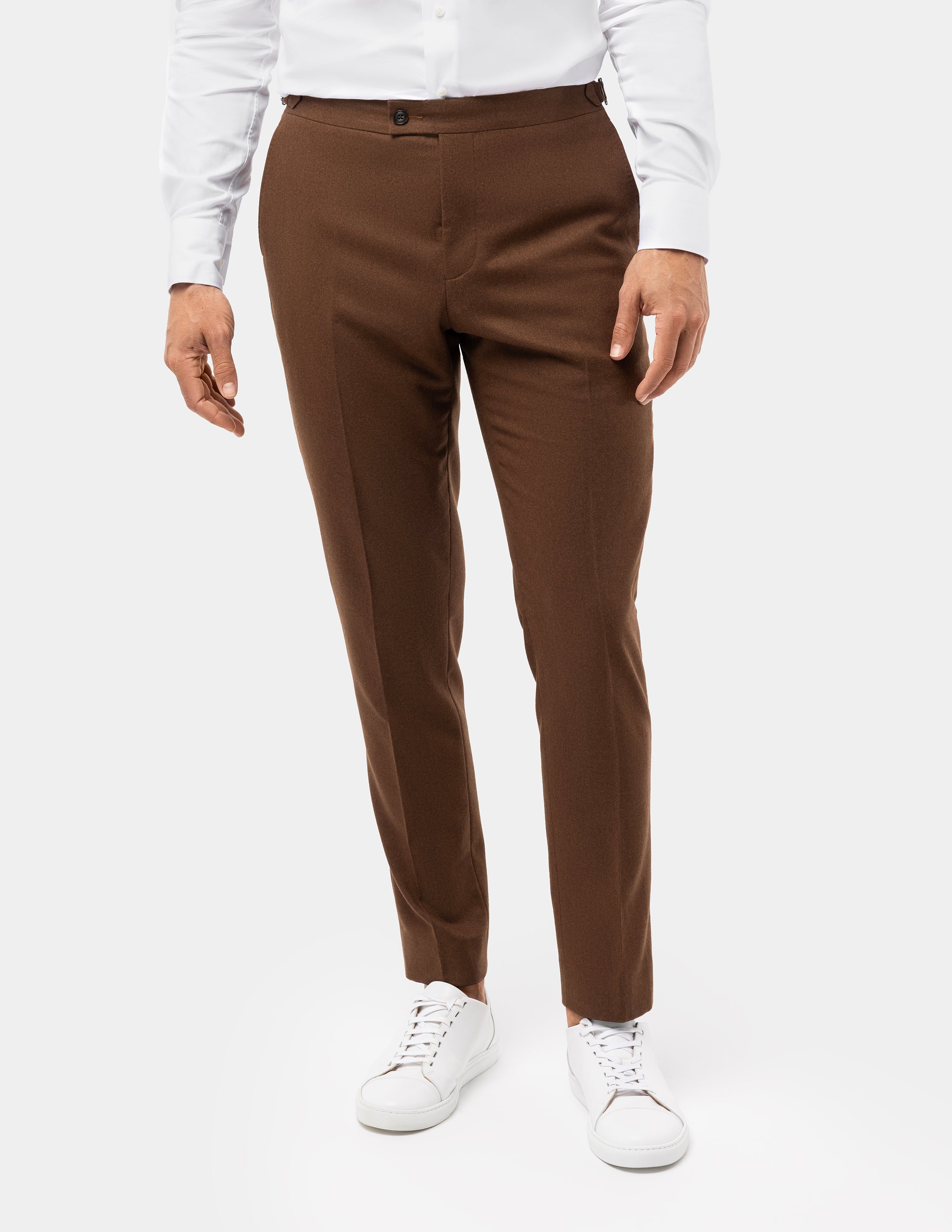 Dark Brown Wool Cashmere Trousers - Samir Bachkami