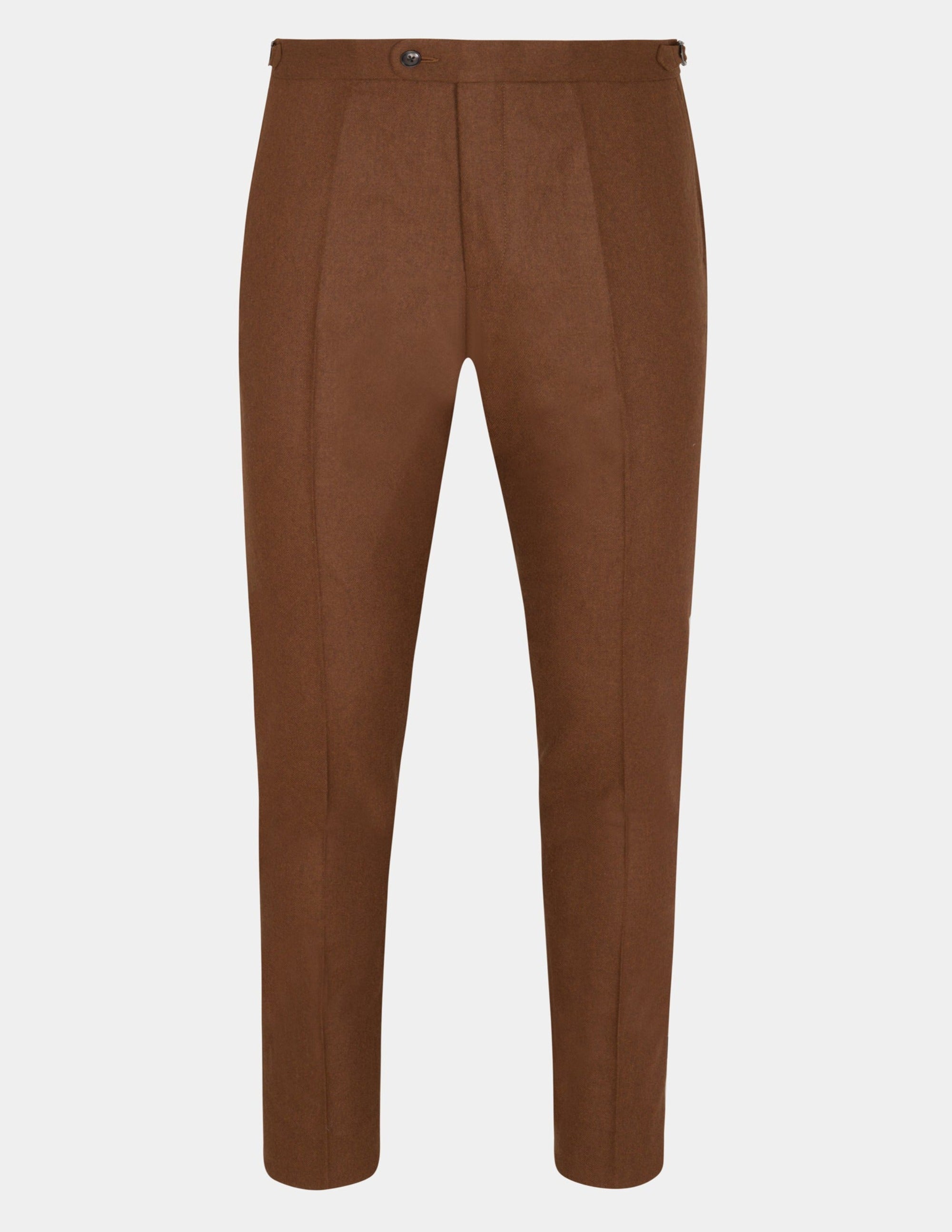 Dark Brown Wool Cashmere Trousers - Samir Bachkami