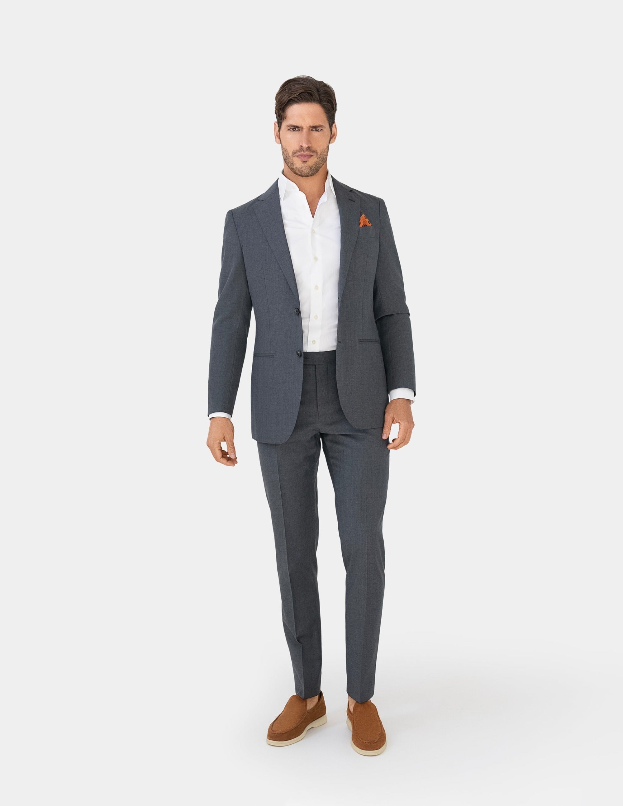 Dark Grey Single Breasted Suit - Samir Bachkami
