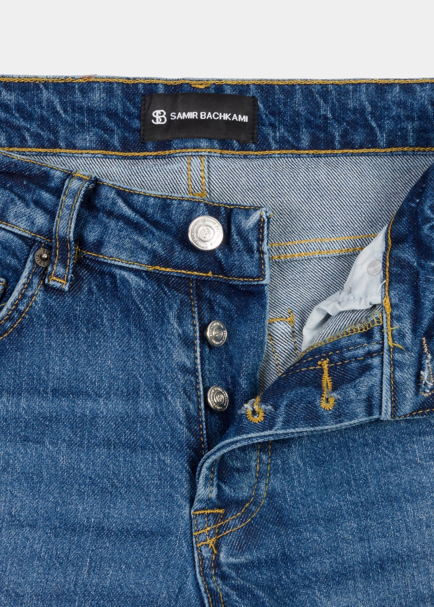 Distressed Blue Skinny Fit Jeans - Samir Bachkami