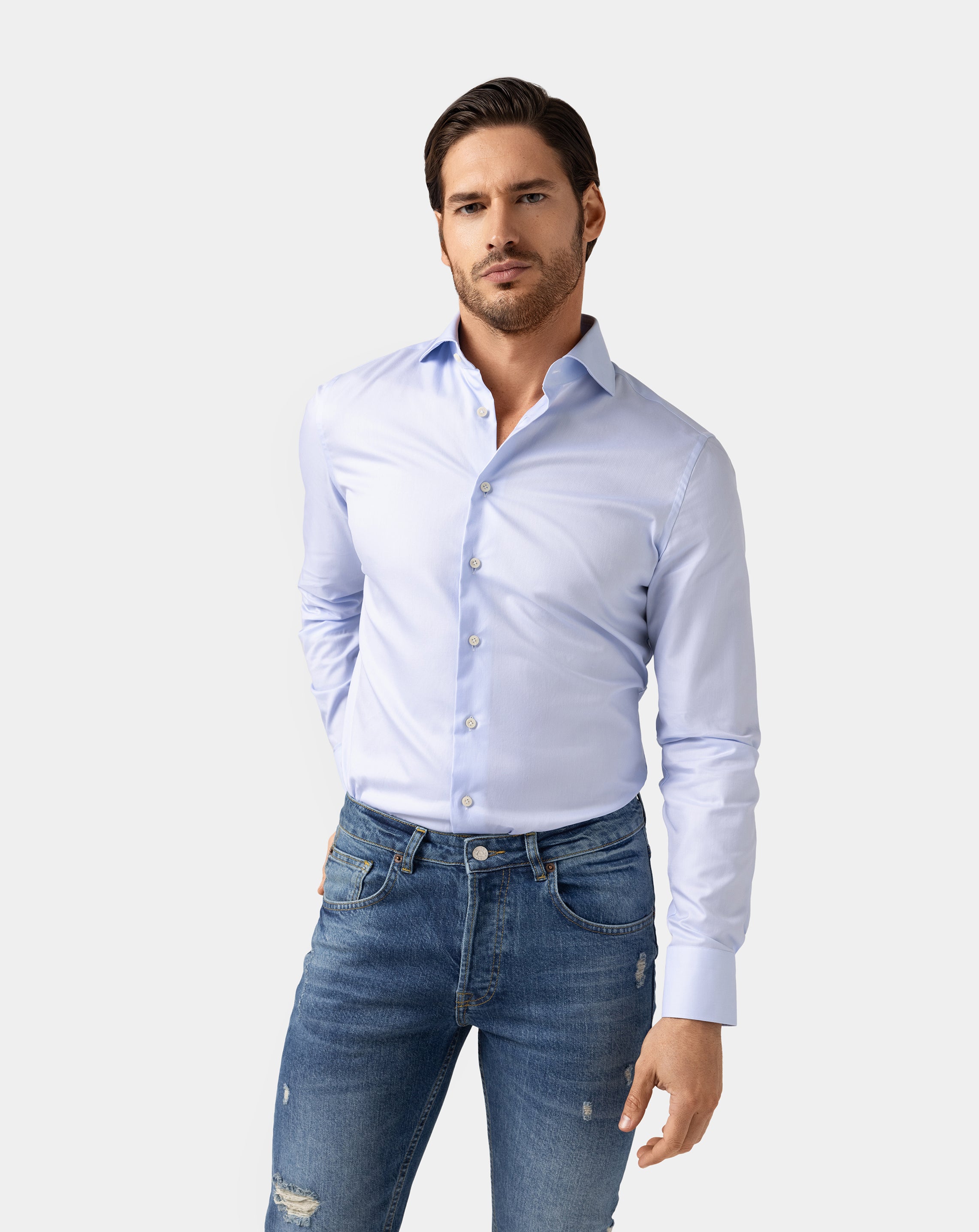 Distressed Blue Skinny Fit Jeans - Samir Bachkami