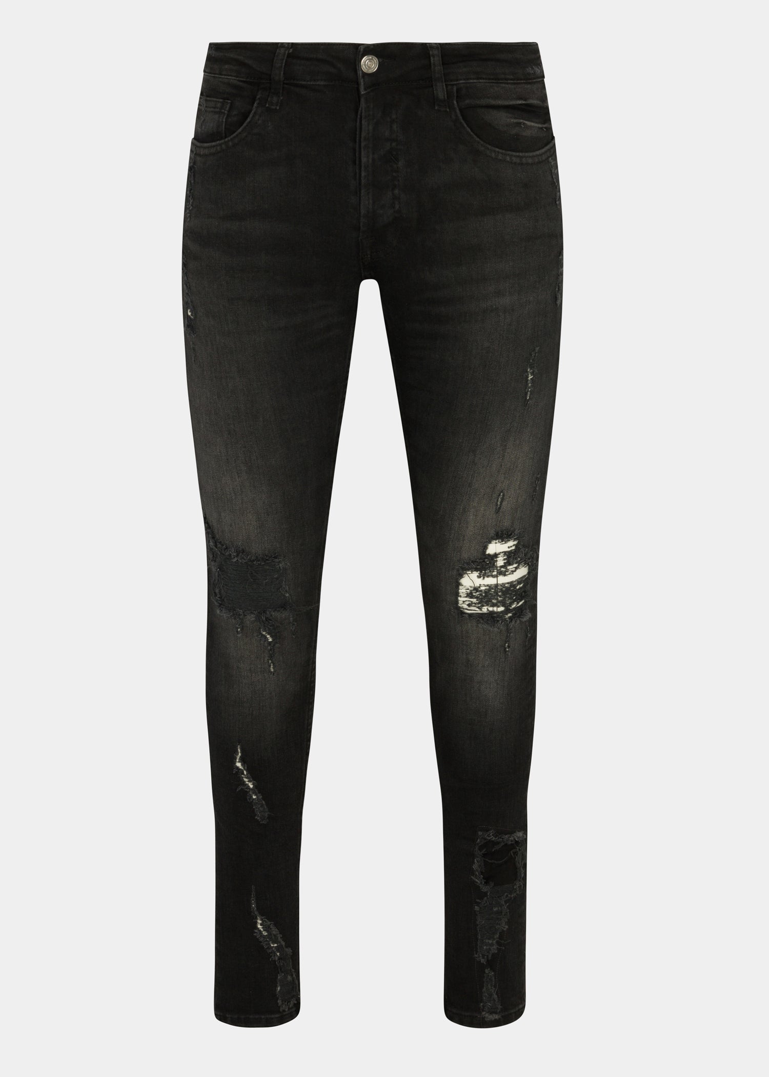 Distressed Grey Skinny Fit Jeans - Samir Bachkami