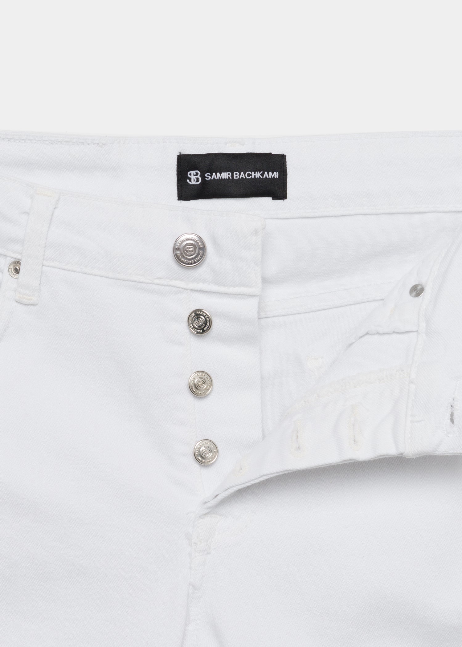 Distressed White Skinny Fit Jeans - Samir Bachkami