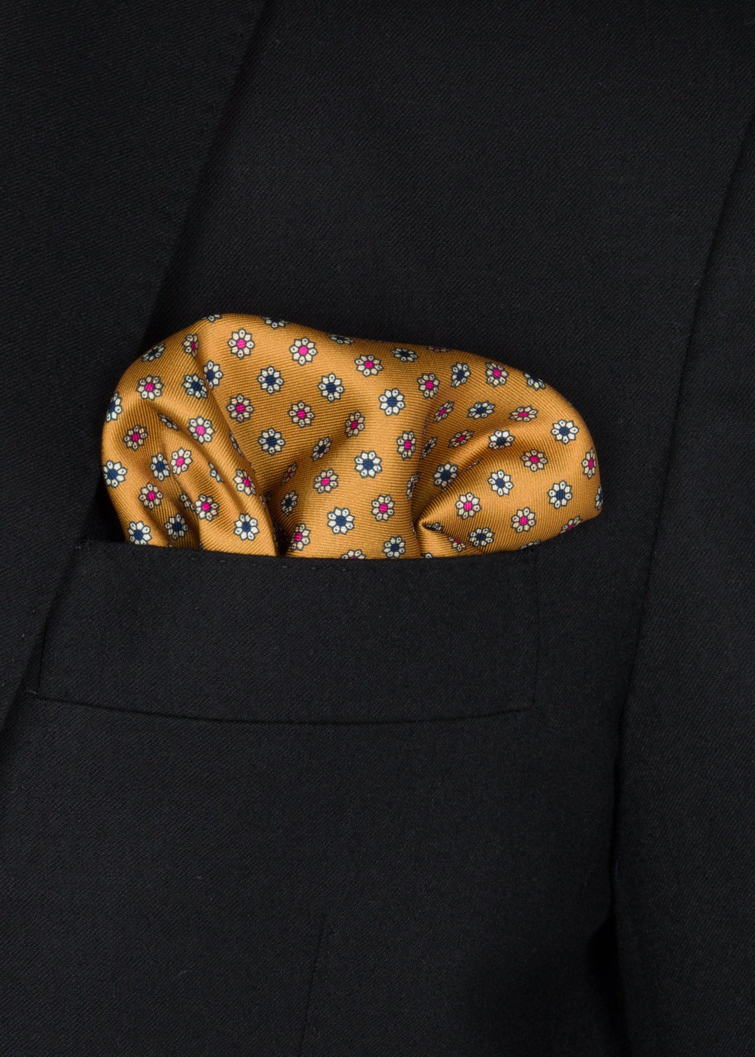 Gold Red/Green Pocket Square - Samir Bachkami
