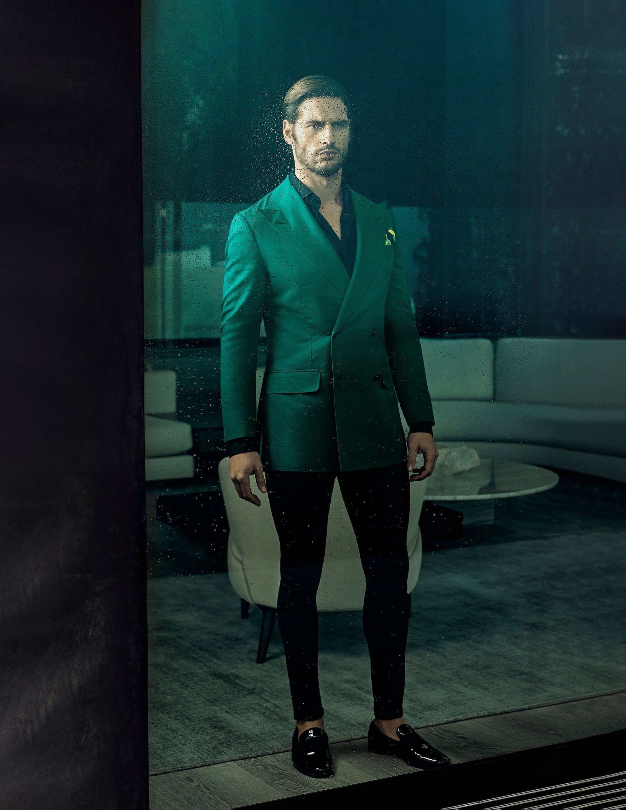 Green Double Breasted Jacket - Samir Bachkami
