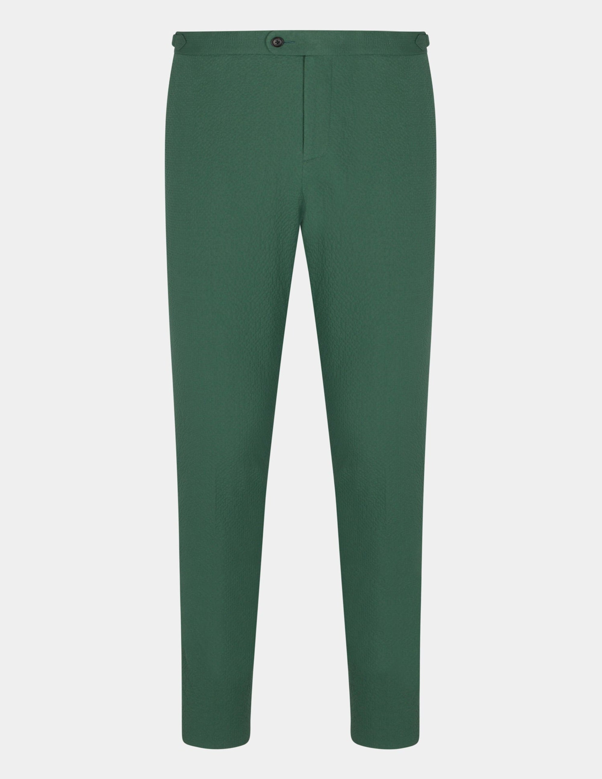 Green Seersucker Trousers - Samir Bachkami