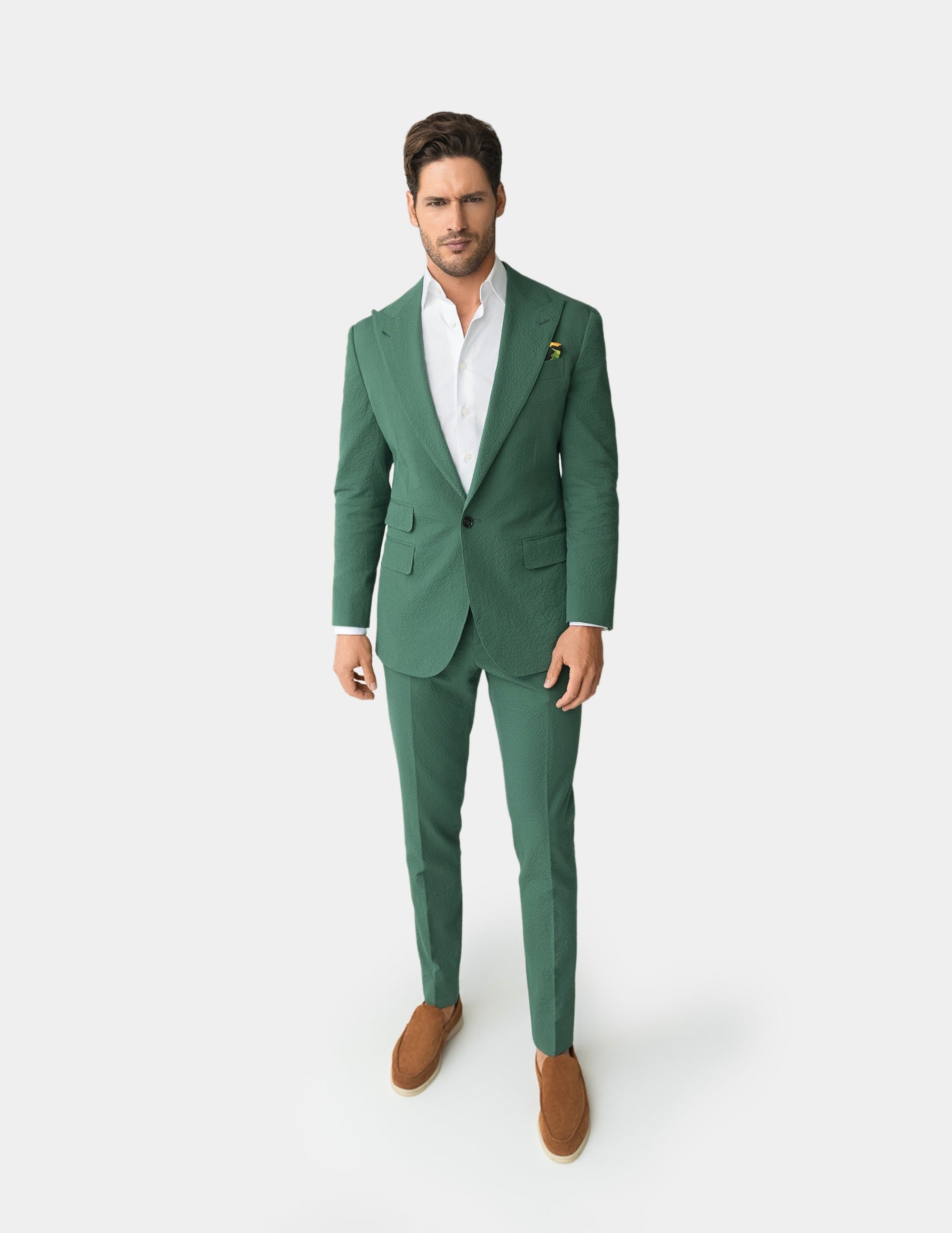 Green Seersucker Trousers - Samir Bachkami