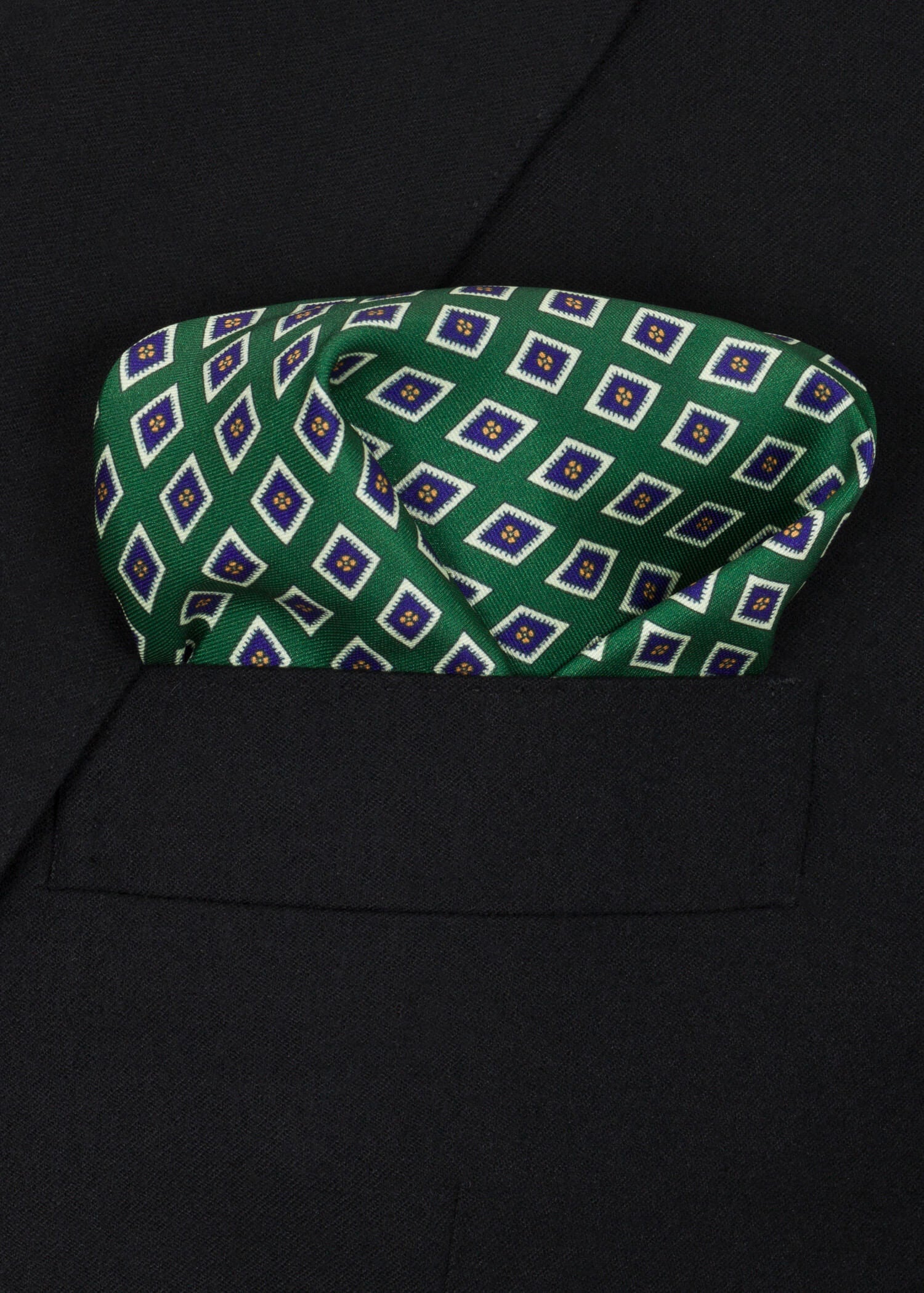 Green Yellow Blue Pocket Square - Samir Bachkami