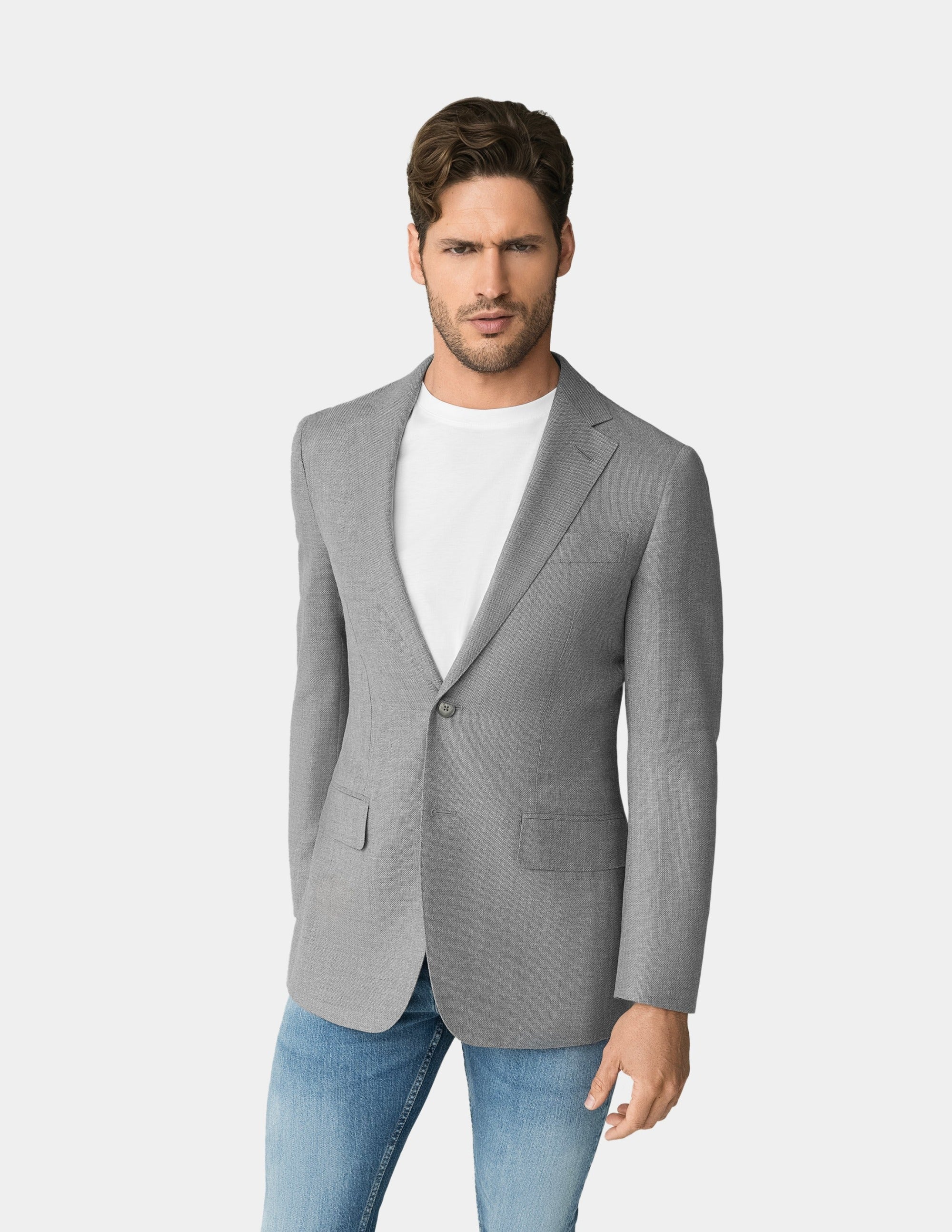 Grey Single Breasted Jacket - Samir Bachkami