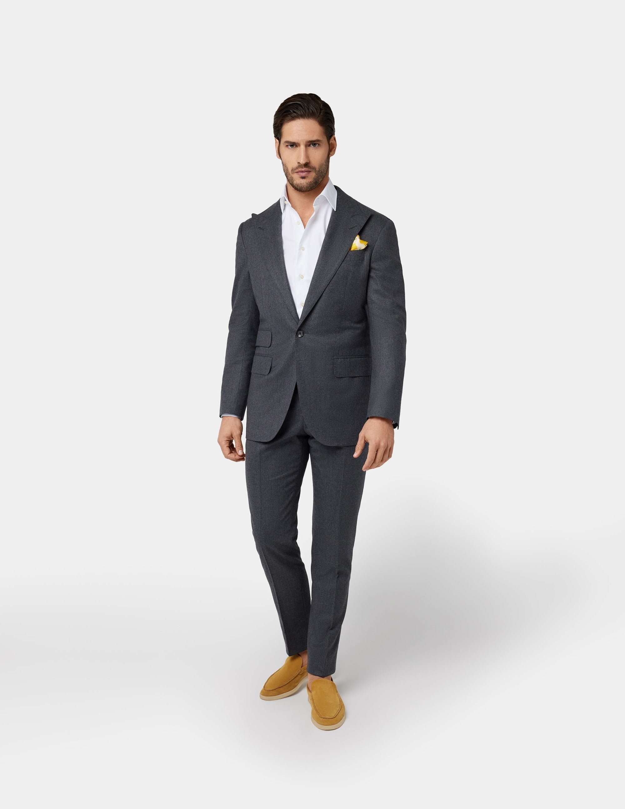 Grey Single Breasted Suit - Samir Bachkami