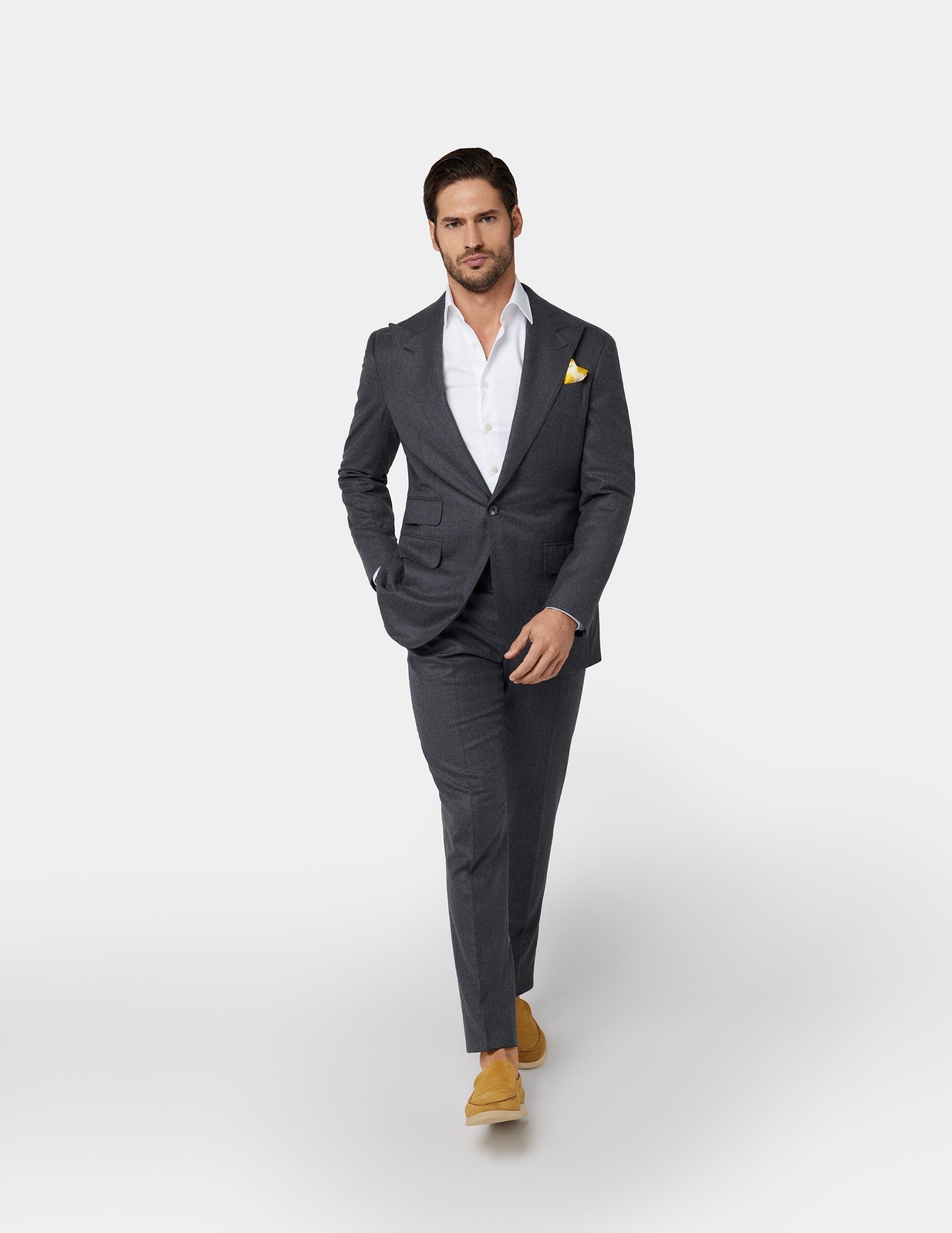 Grey Single Breasted Suit - Samir Bachkami