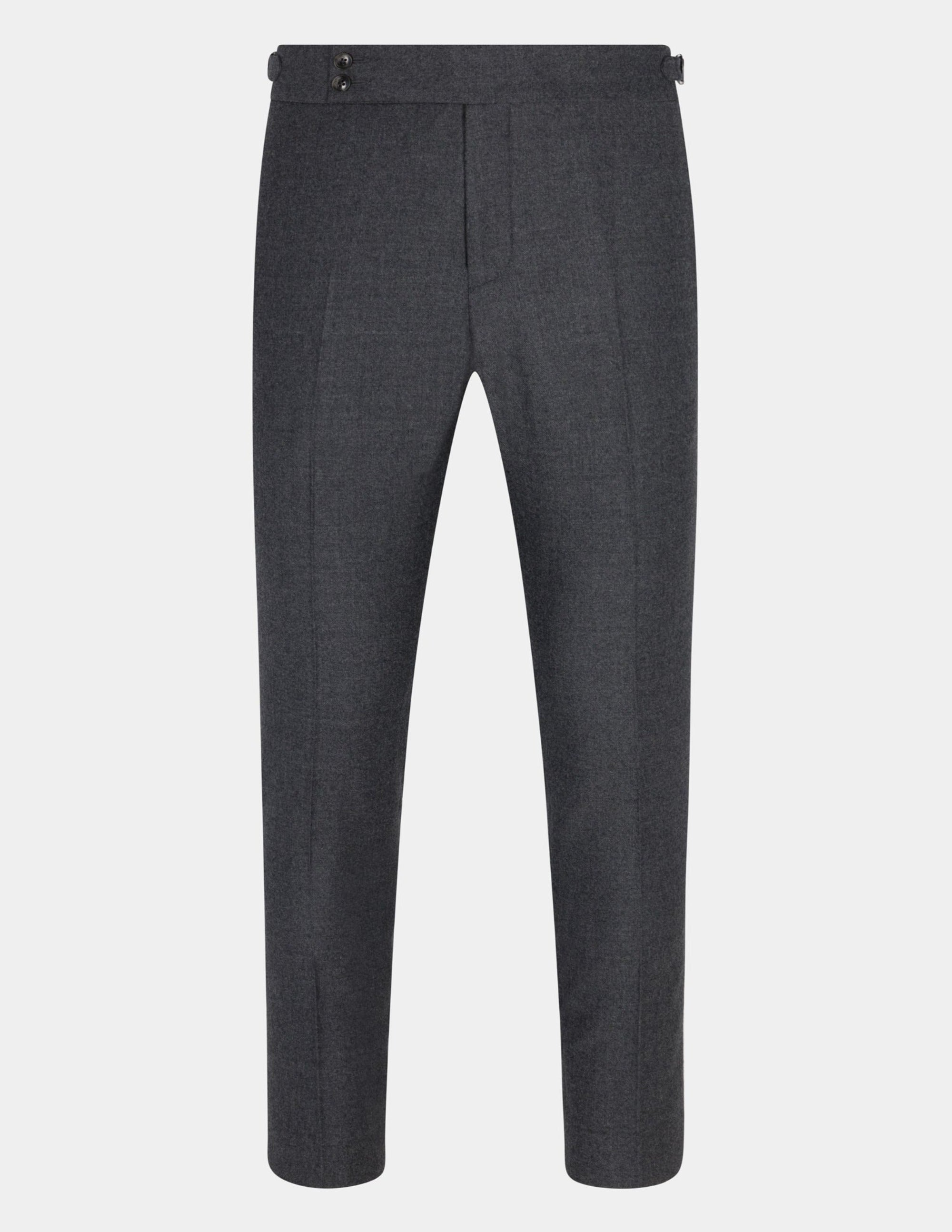 Grey Wool Trousers Double Button - Samir Bachkami