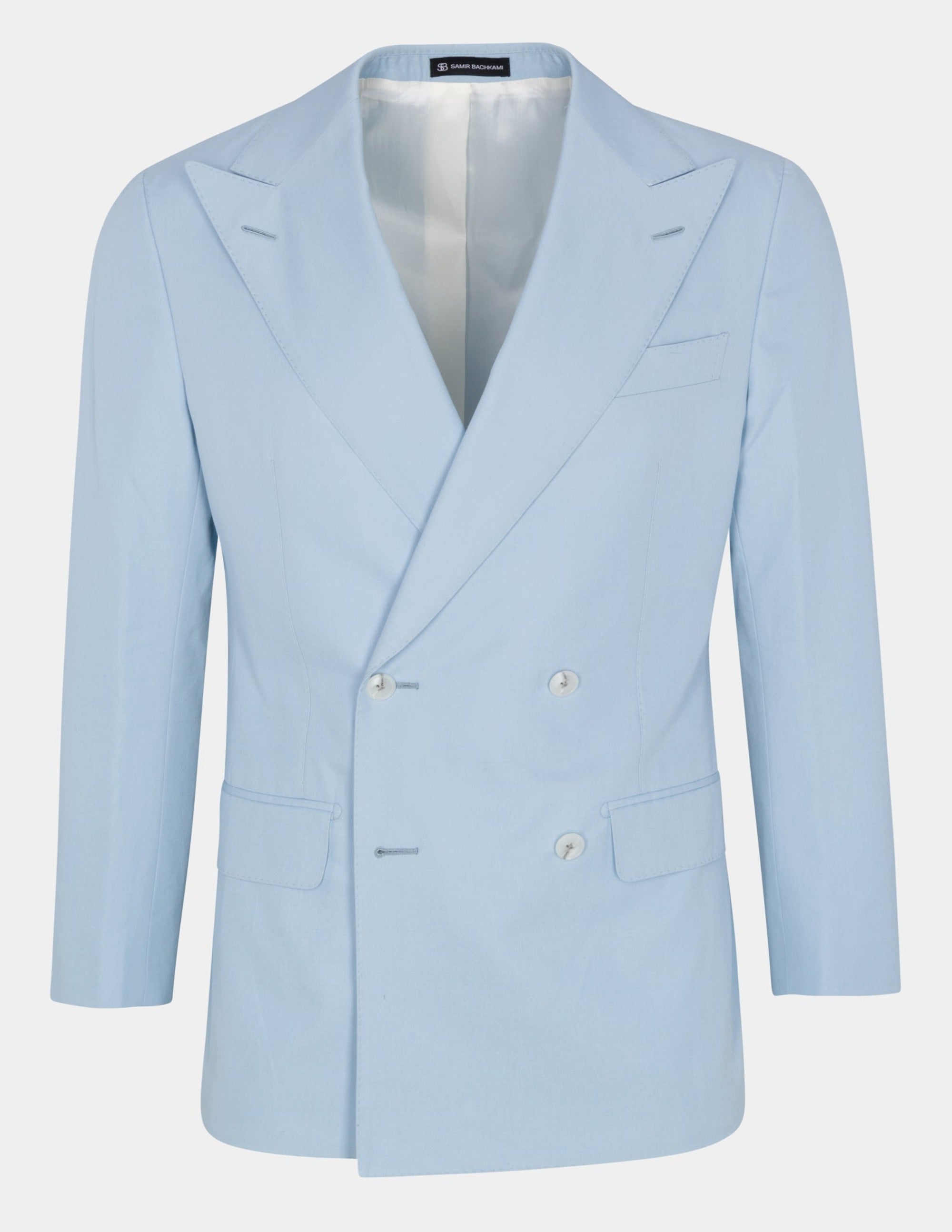 Light Blue Double Breasted Jacket - Samir Bachkami