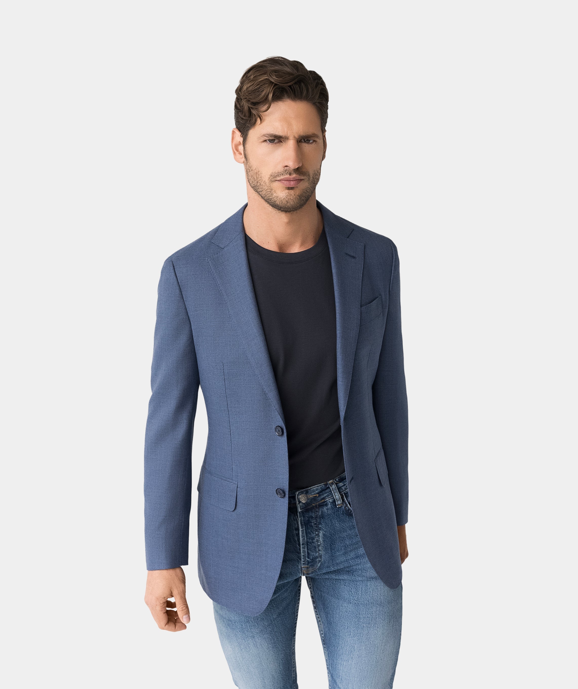 Light Blue Single Breasted Jacket - Samir Bachkami