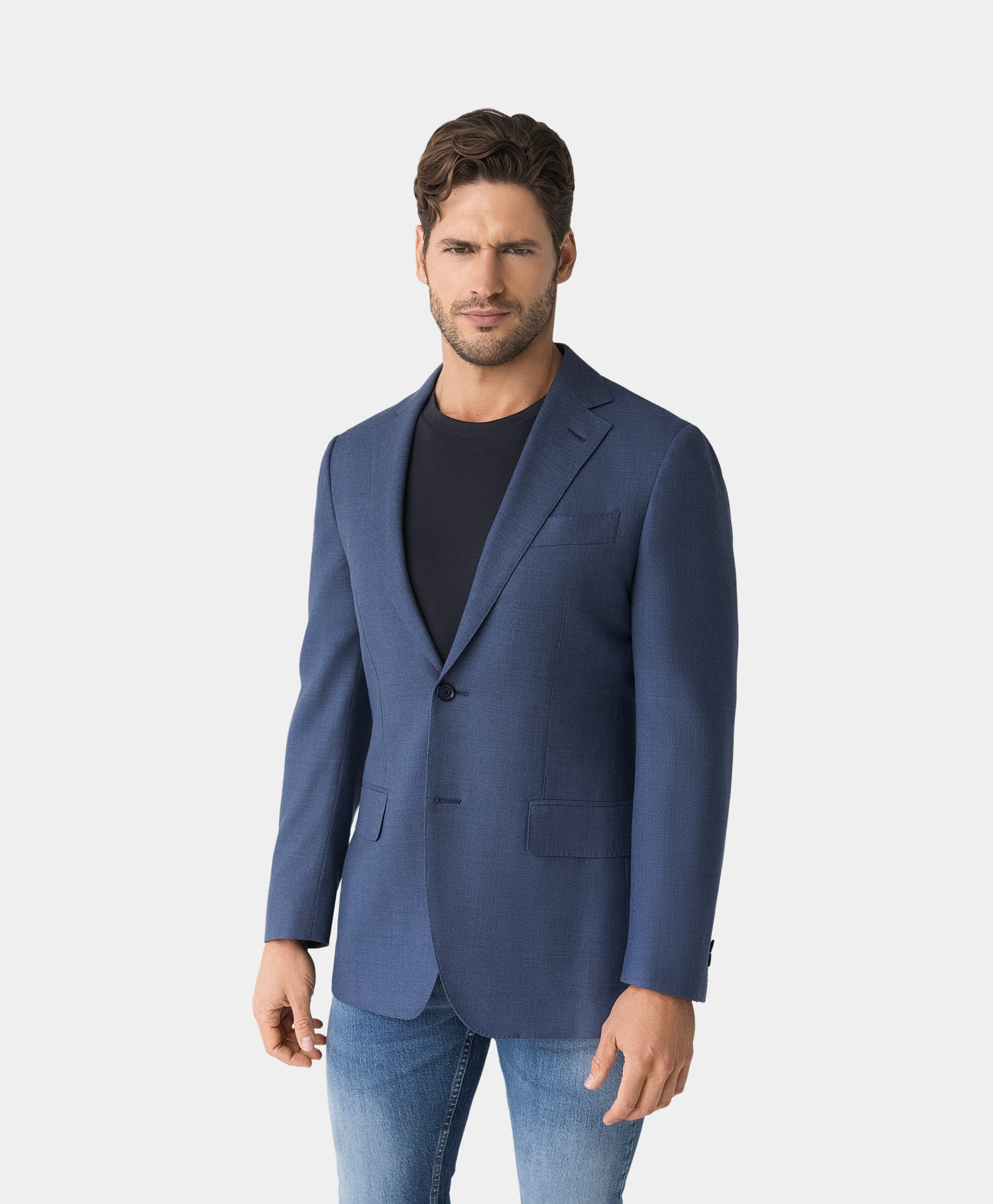 Light Blue Single Breasted Jacket - Samir Bachkami