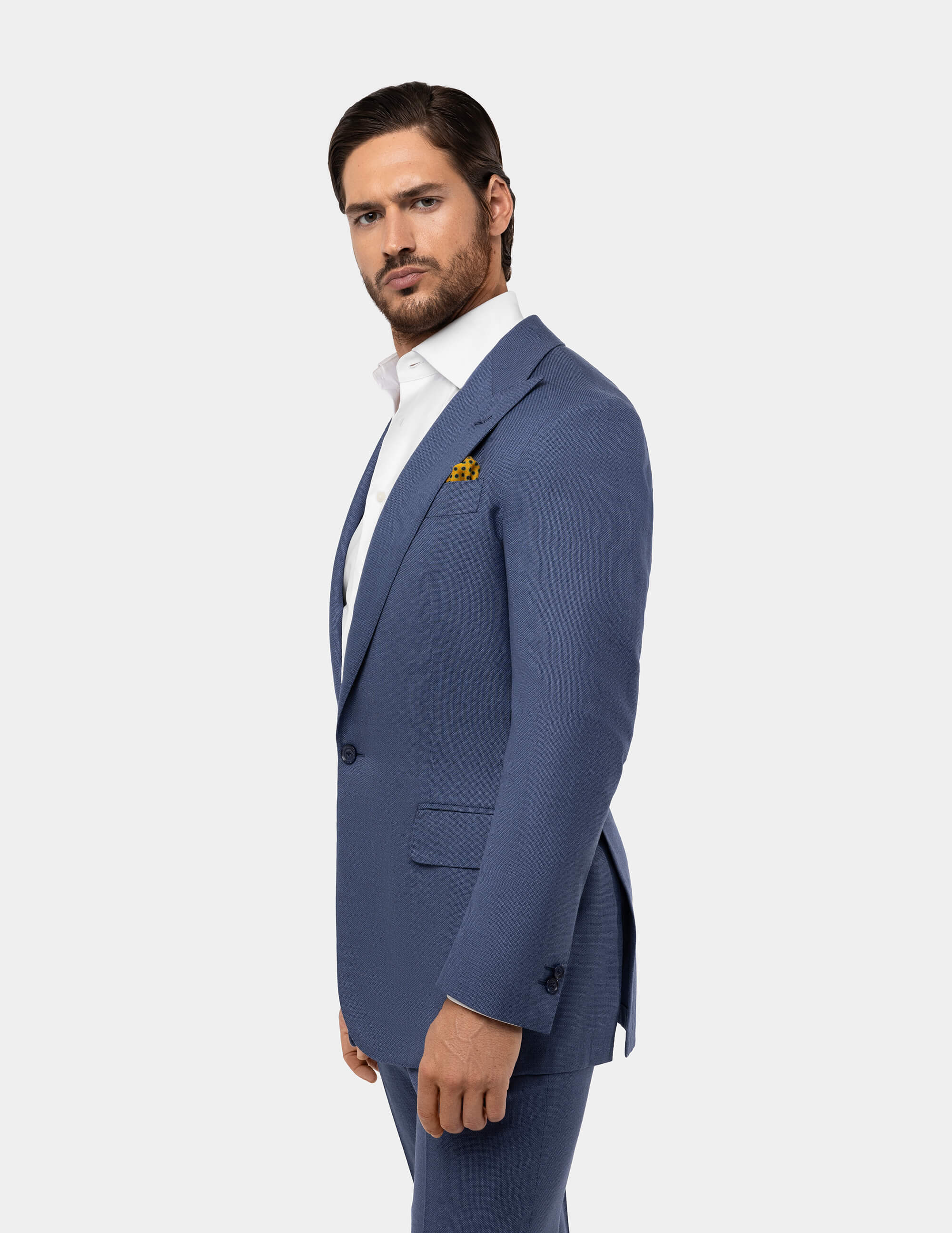 Light Blue Single Breasted Peak Suit - Samir Bachkami
