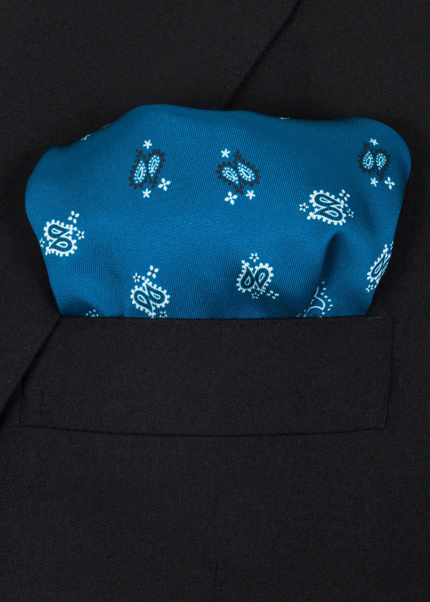 Light Blue White Pocket Square - Samir Bachkami