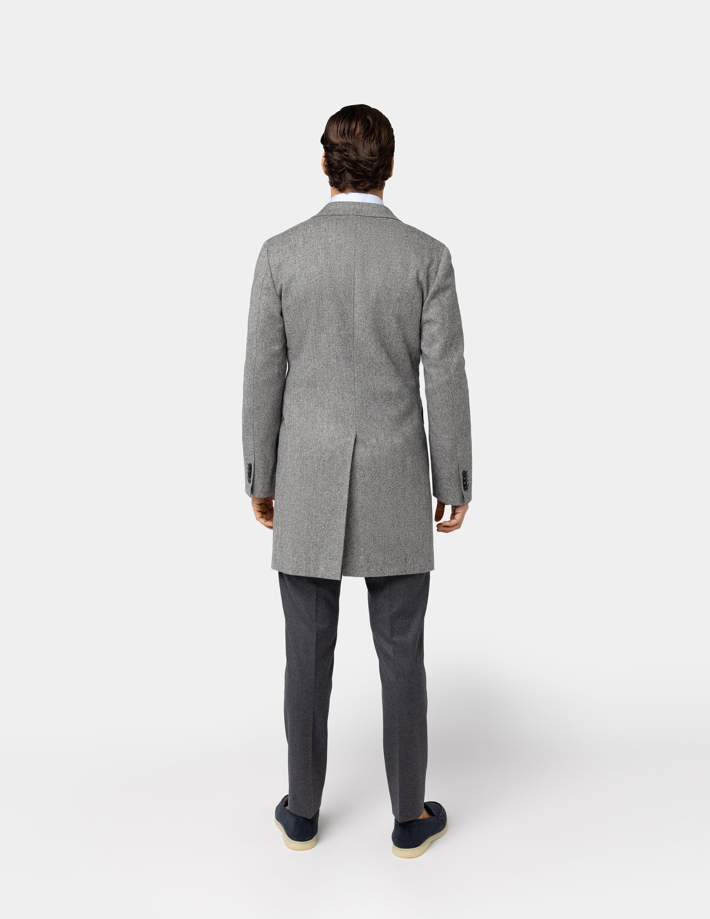 Light Grey Double breasted Coat - Samir Bachkami