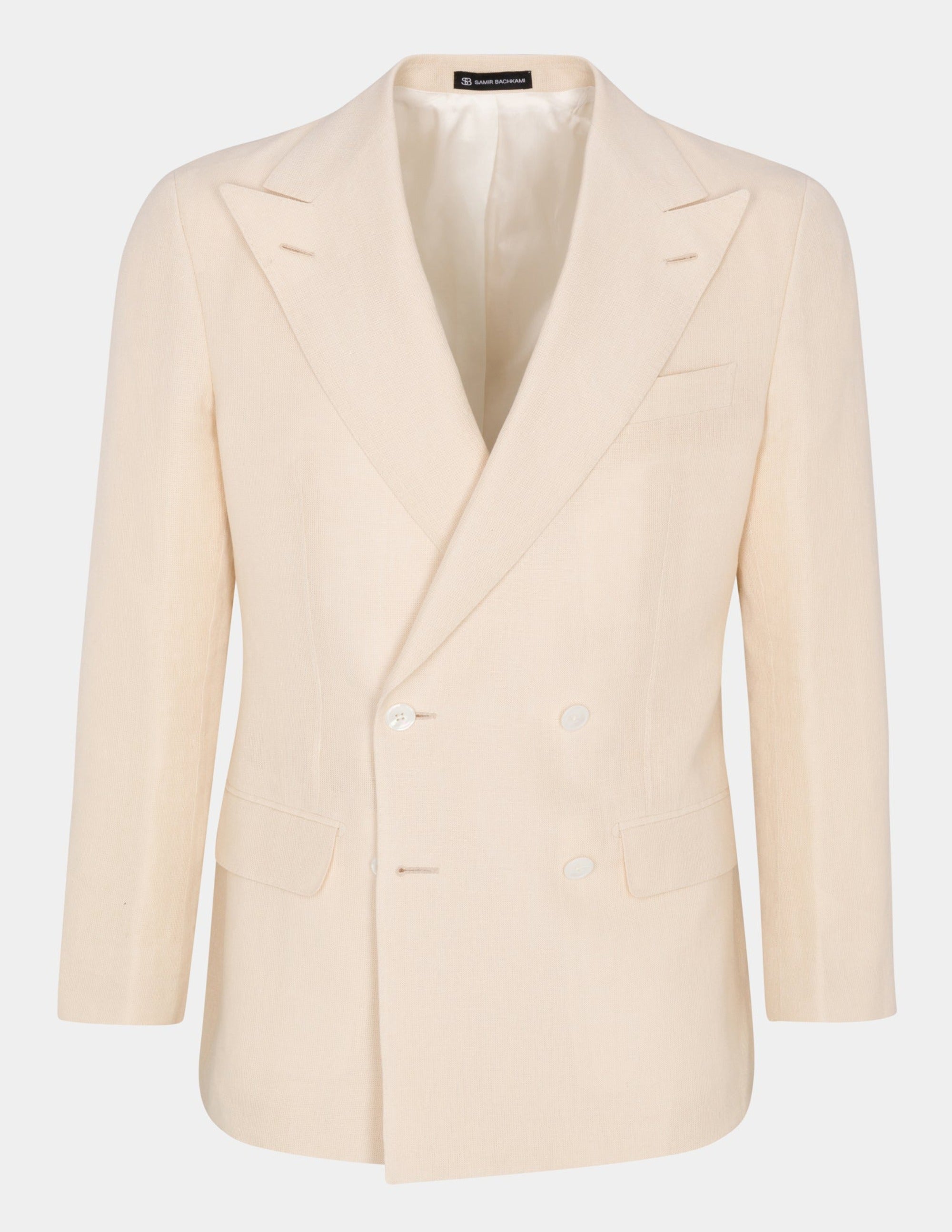 Light Sand Double Breasted Jacket - Samir Bachkami