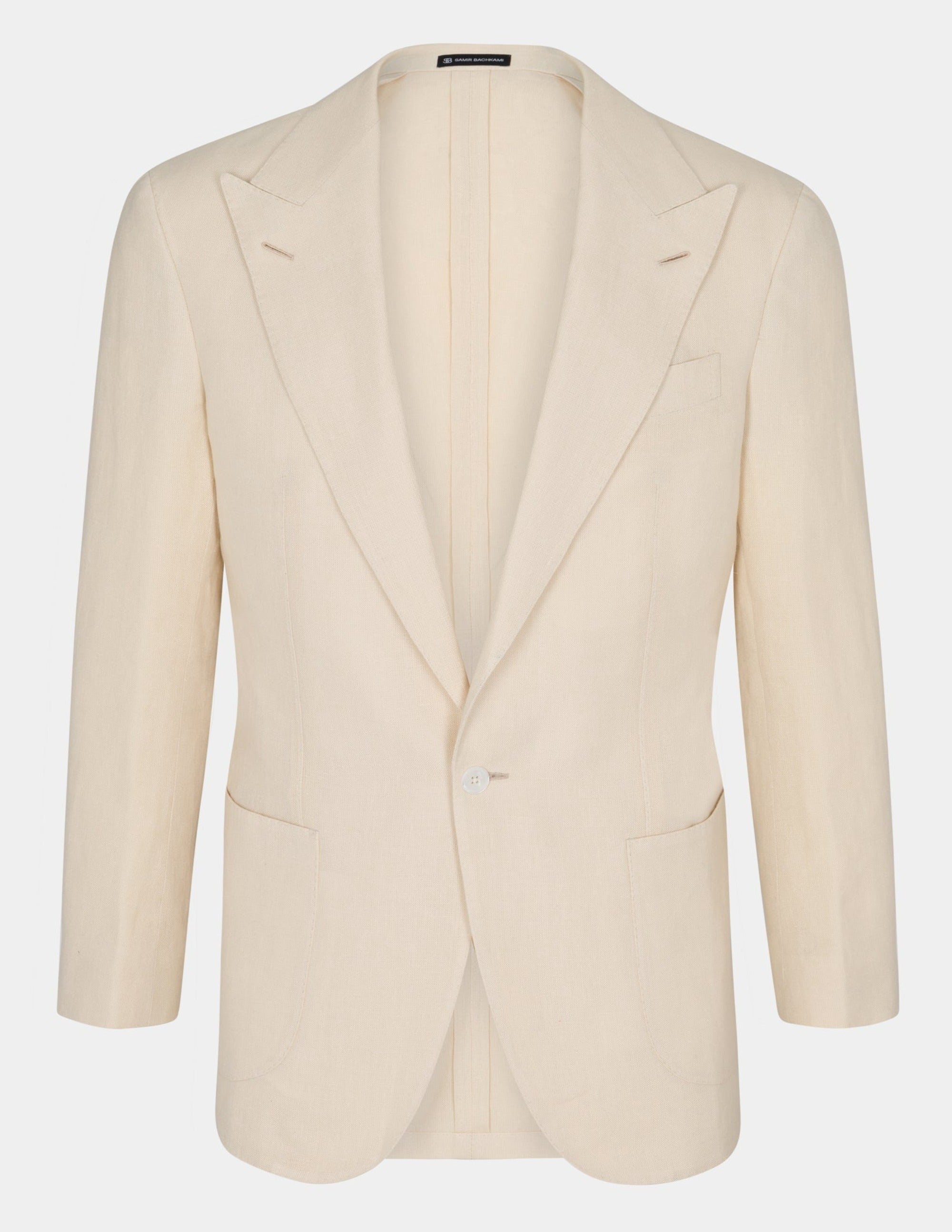 Light Sand Linen Single Breasted Jacket - Samir Bachkami