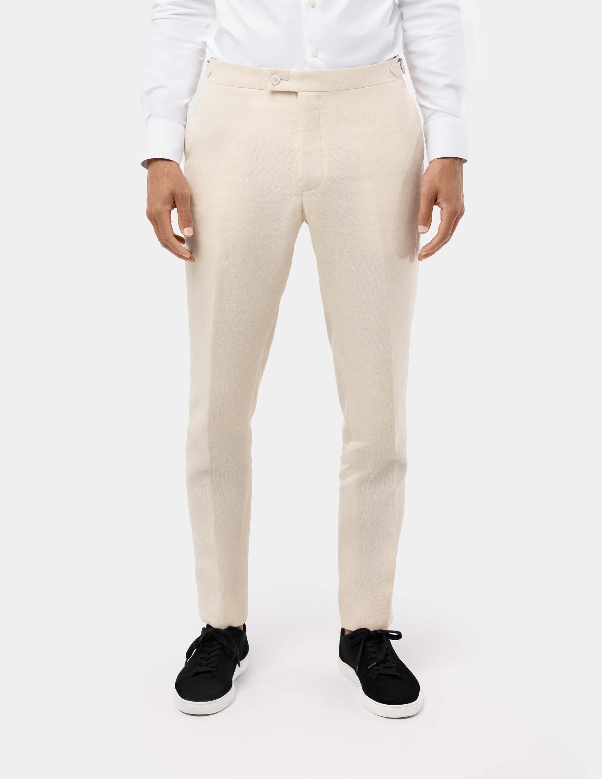 Light Sand Linen Trousers - Samir Bachkami