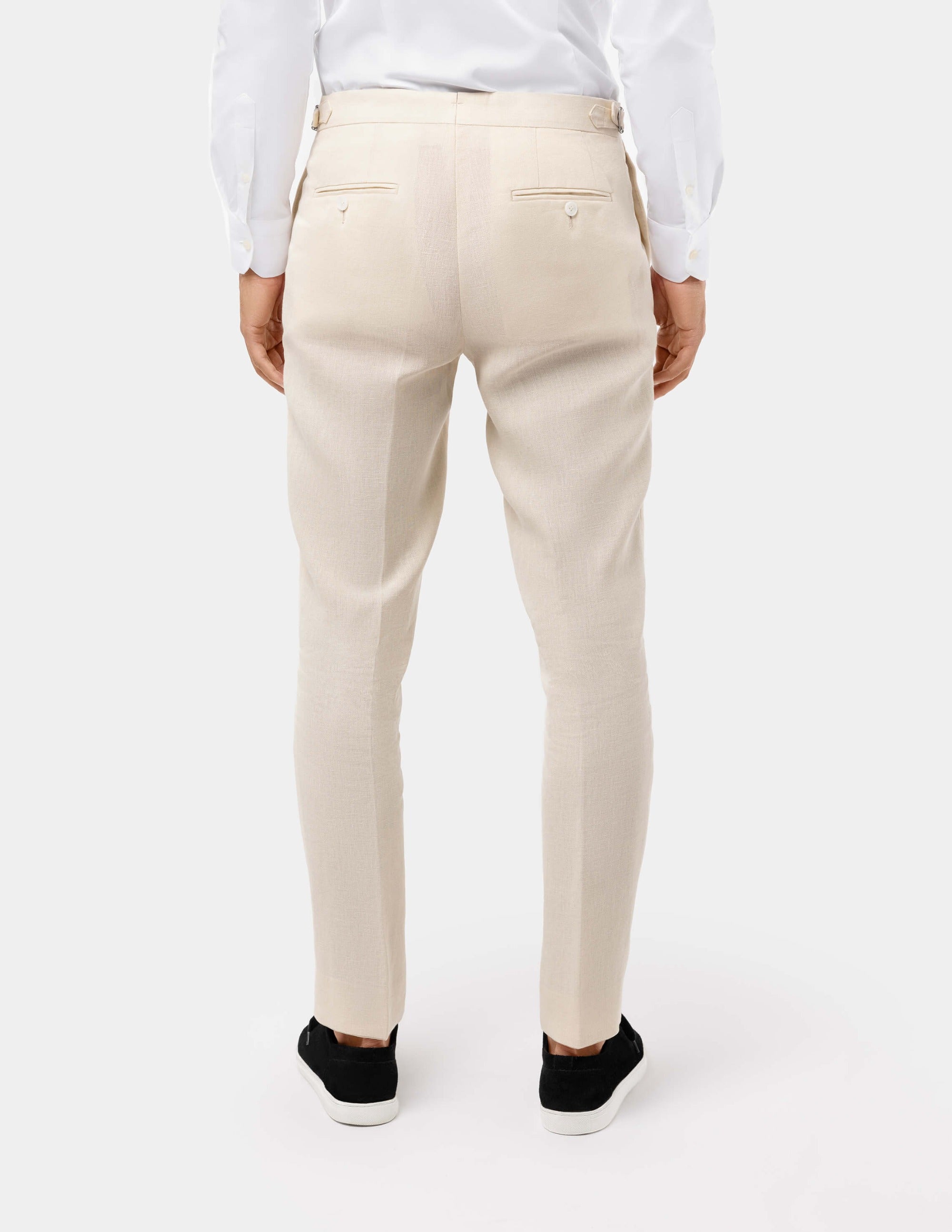 Light Sand Linen Trousers - Samir Bachkami