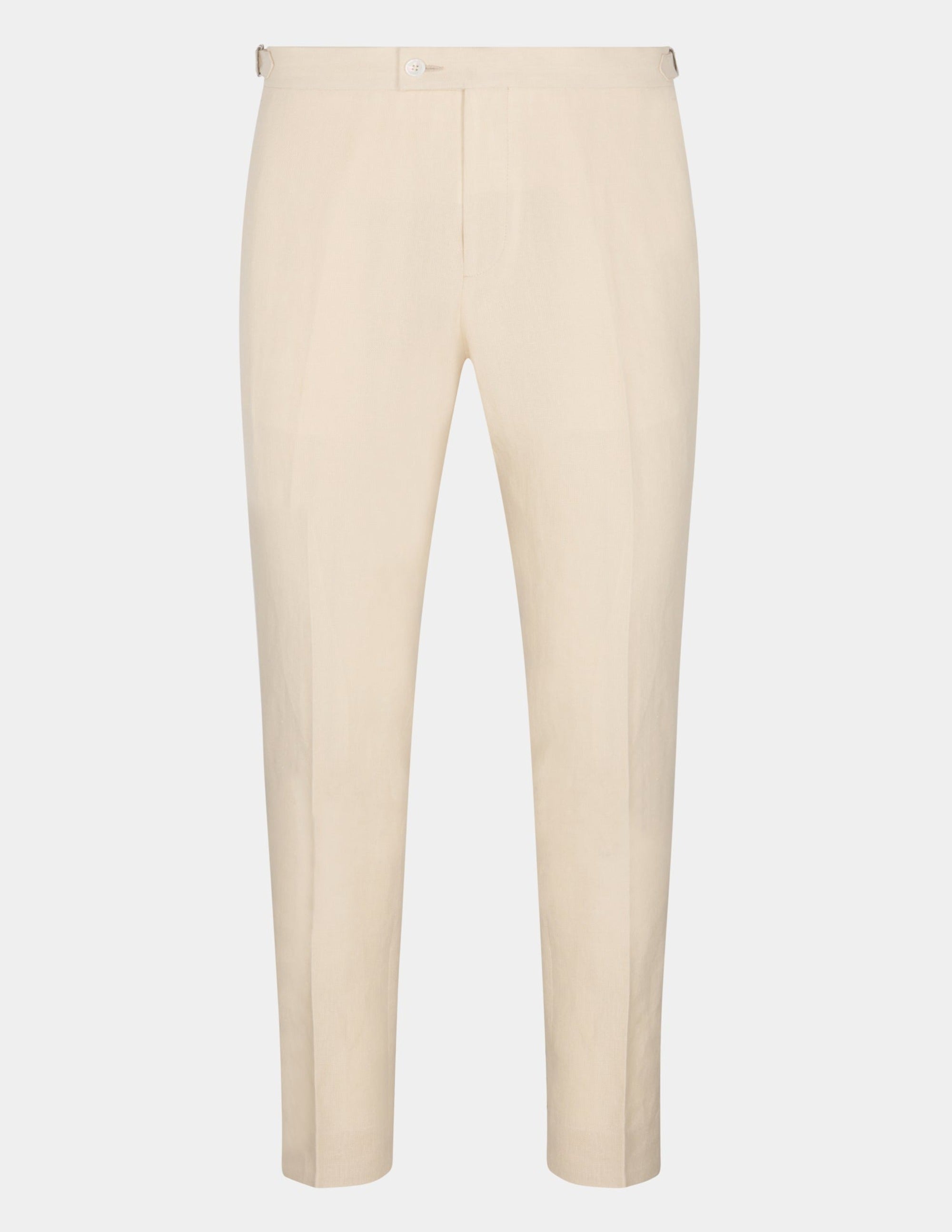 Light Sand Linen Trousers - Samir Bachkami