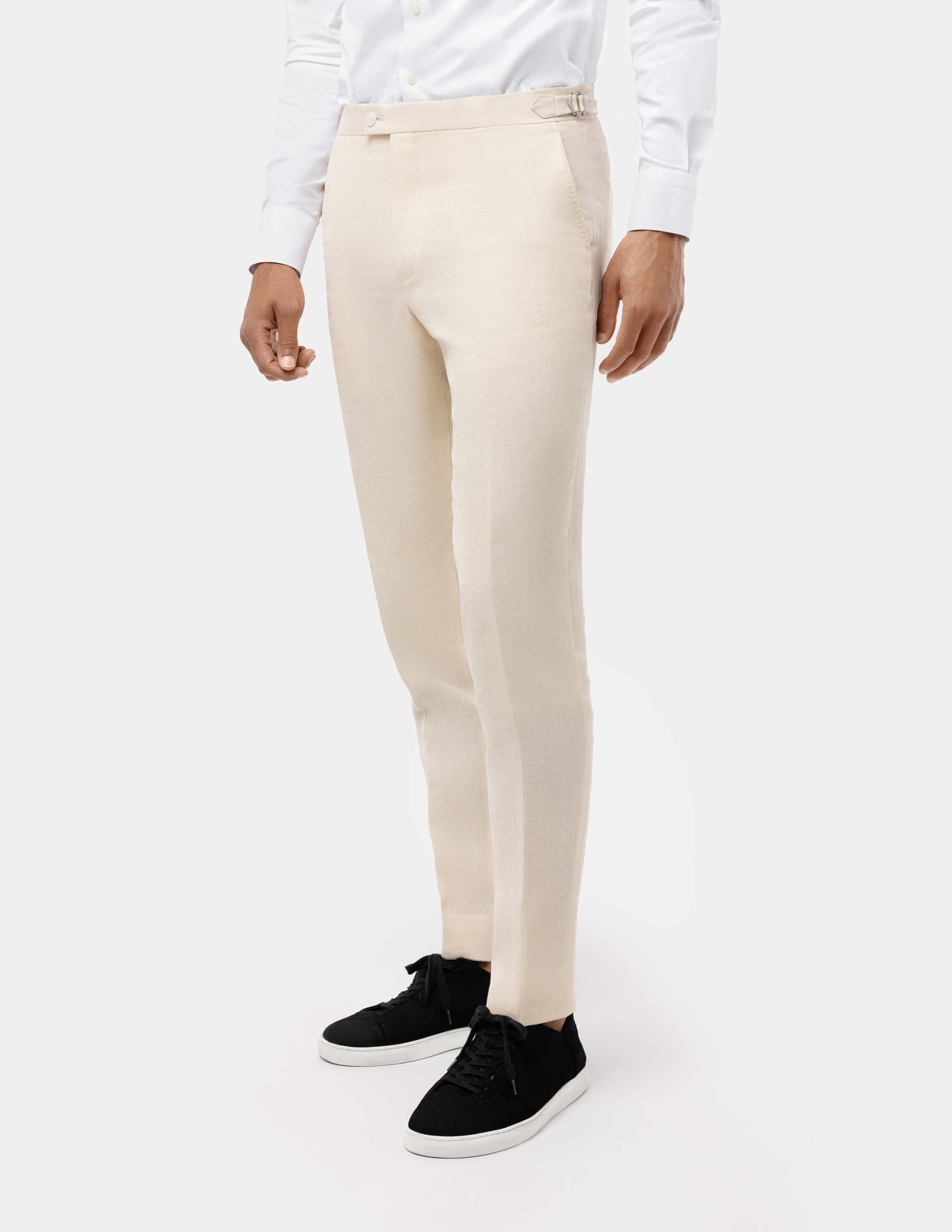 Light Sand Linen Trousers - Samir Bachkami