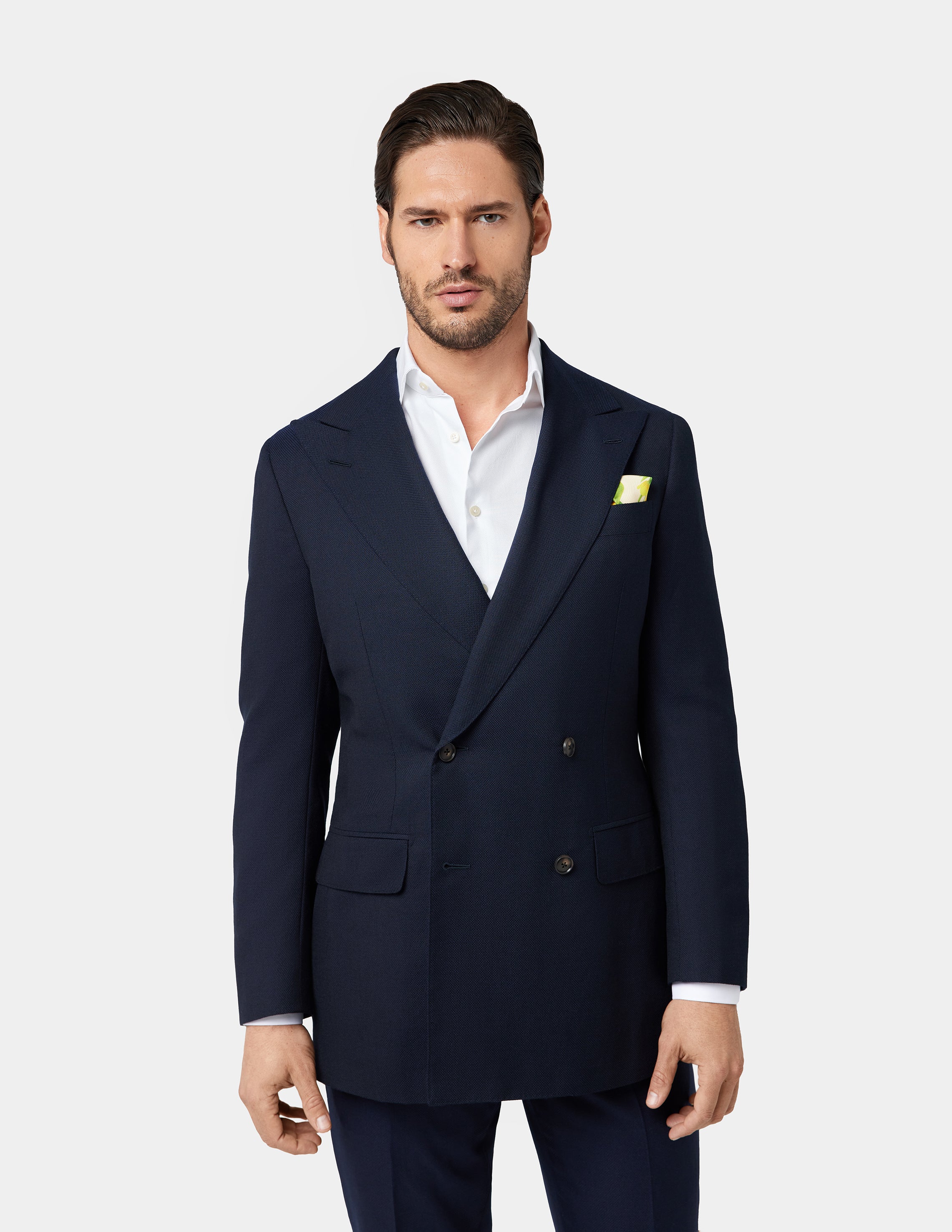 Navy Blue Double-Breasted Jacket - Samir Bachkami