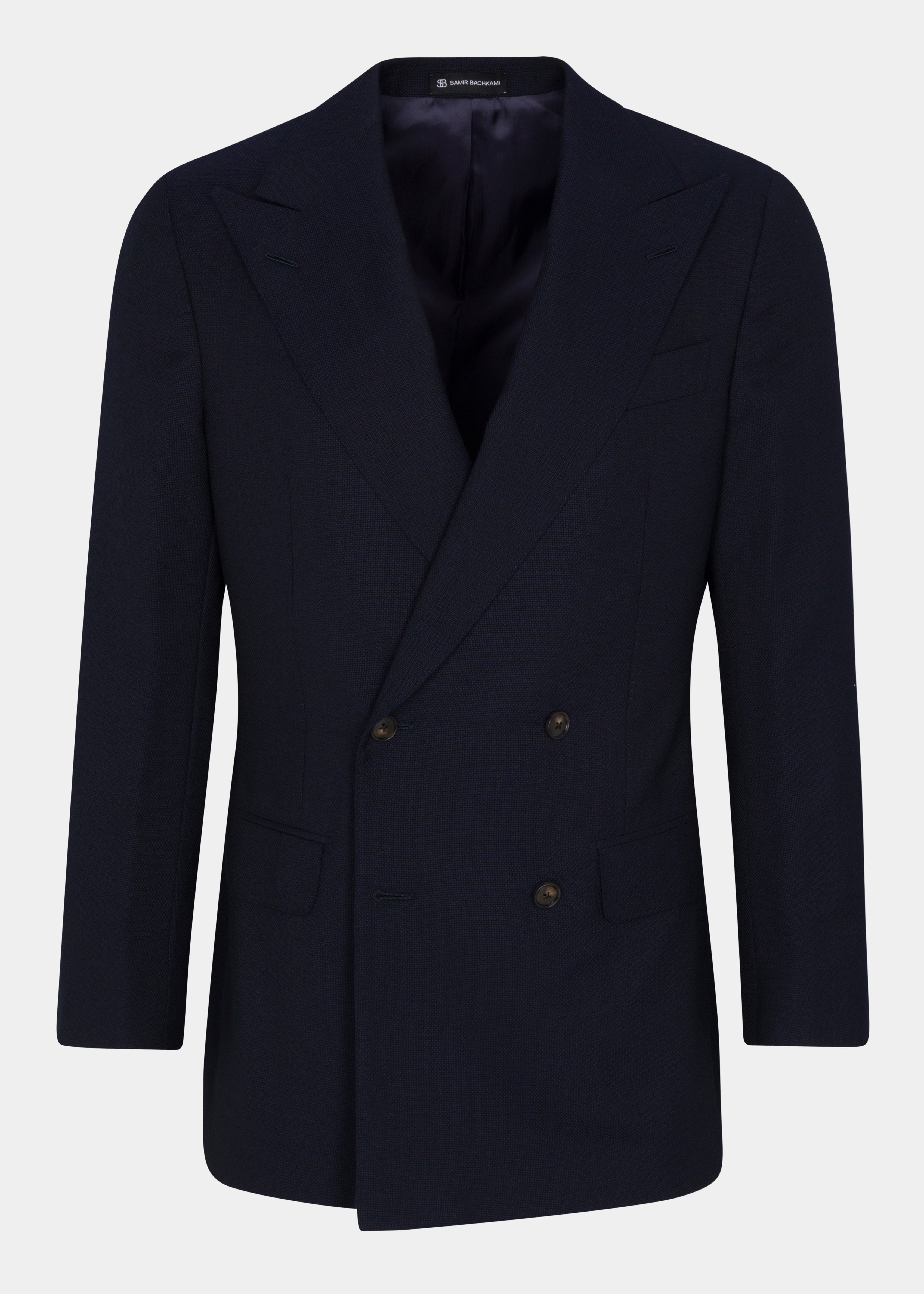 Navy Blue Double-Breasted Jacket - Samir Bachkami
