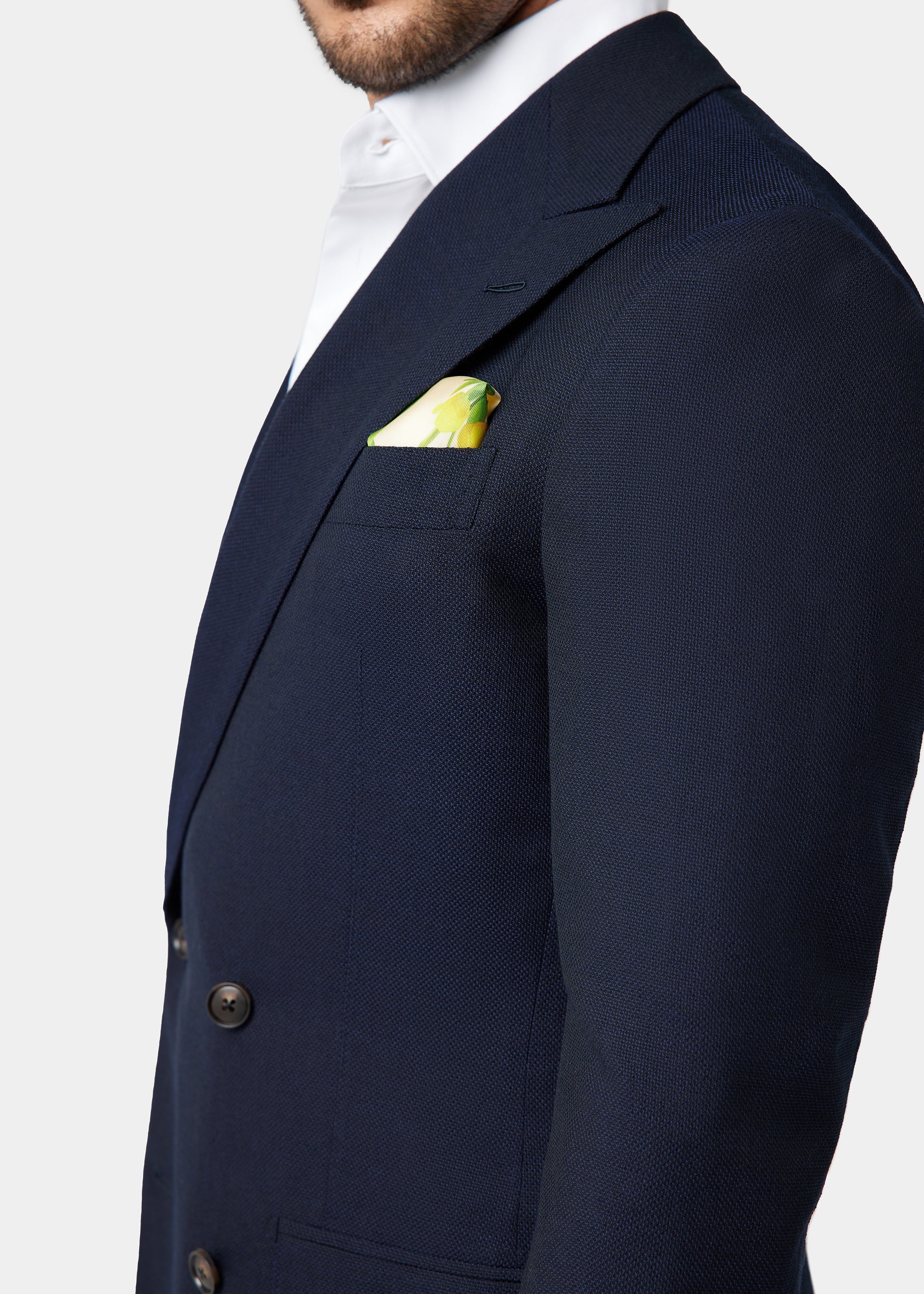 Navy Blue Double-Breasted Jacket - Samir Bachkami