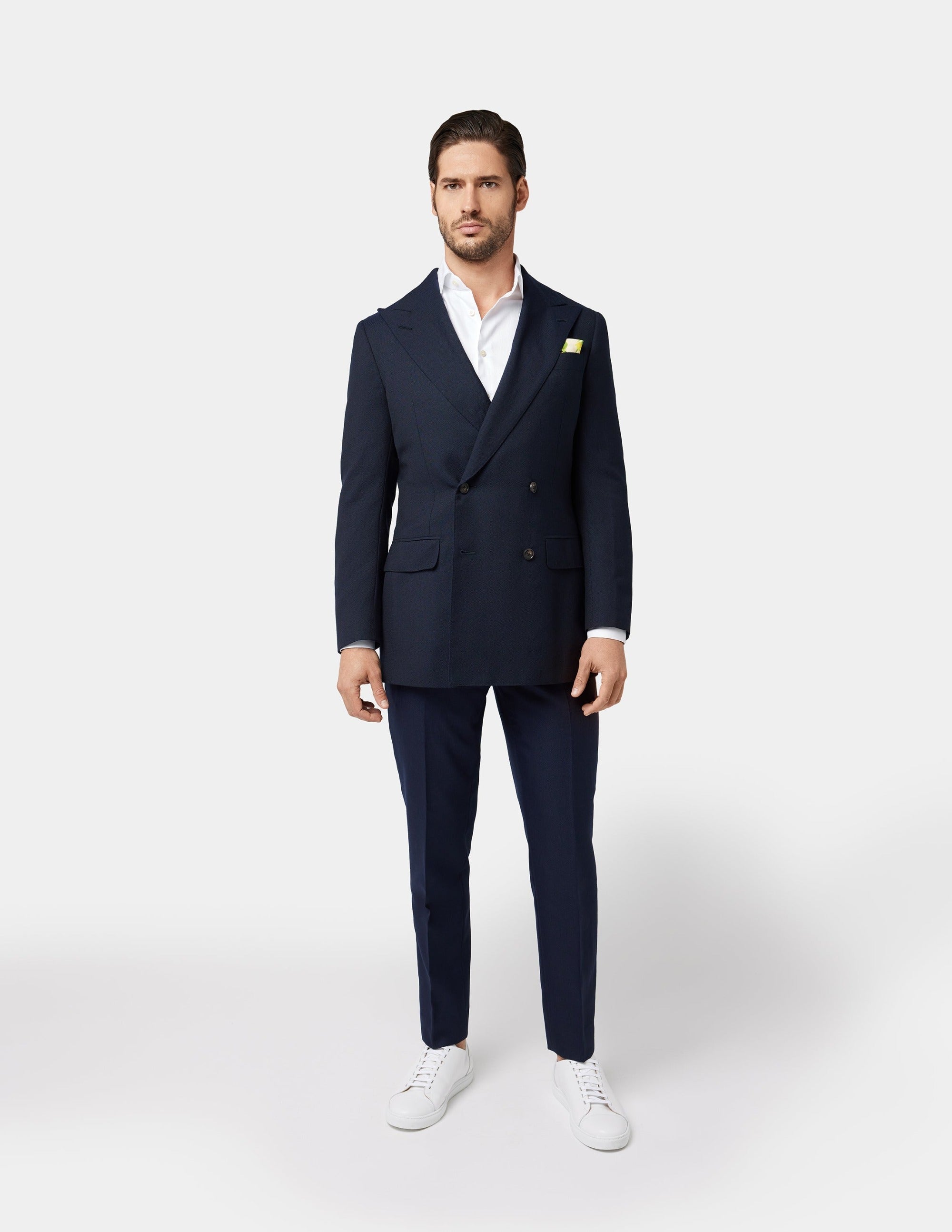 Navy Blue Double Breasted Suit - Samir Bachkami