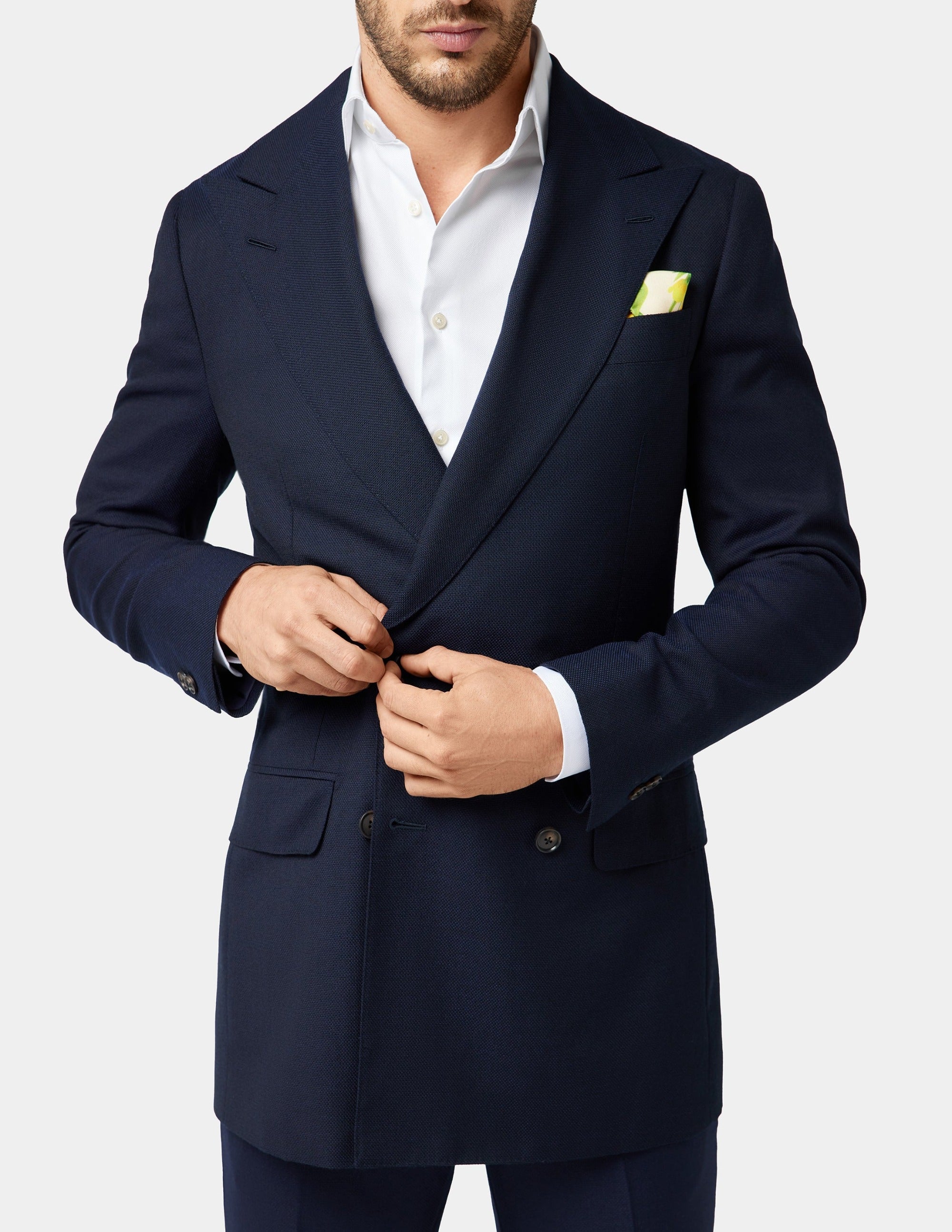 Navy Blue Double Breasted Suit - Samir Bachkami