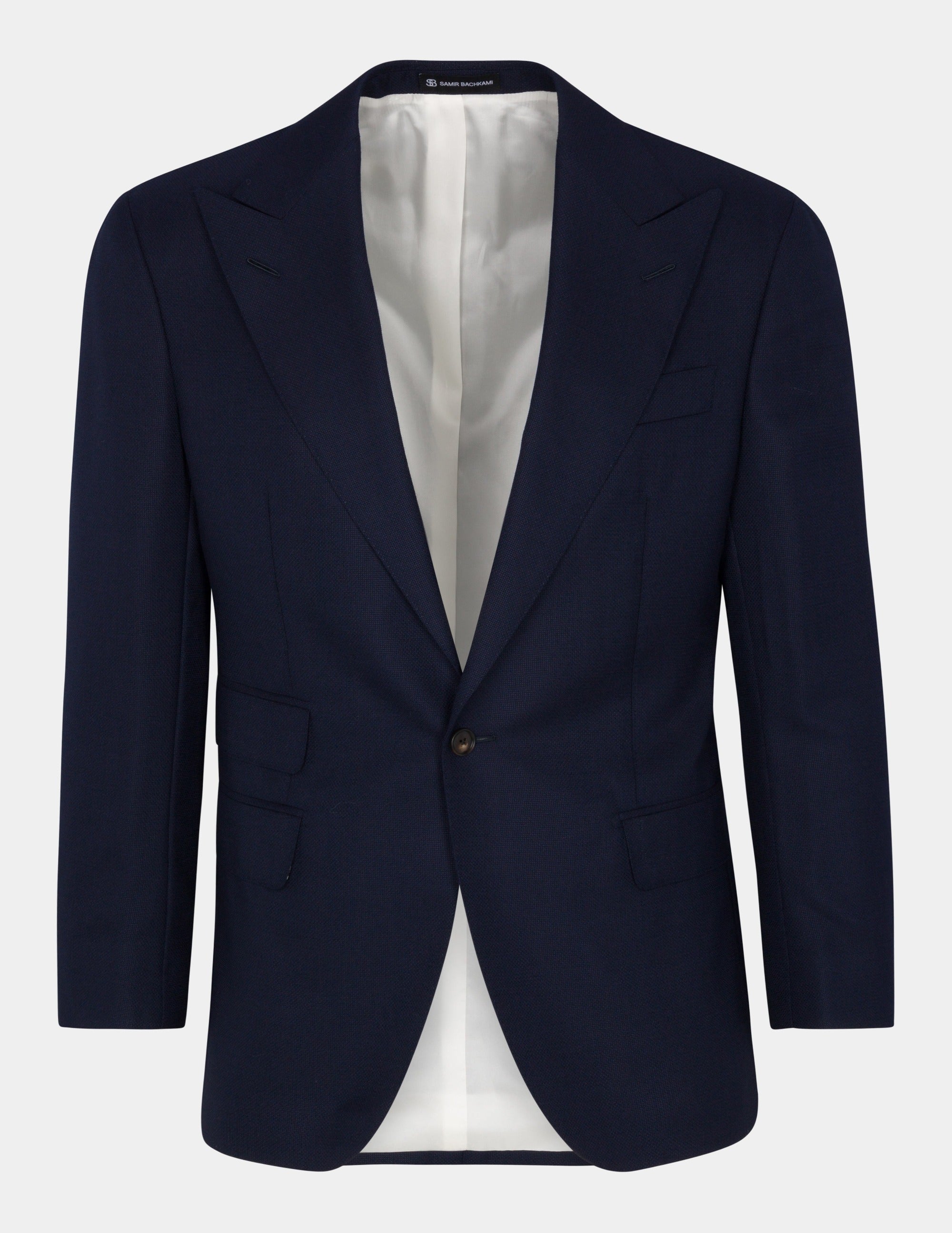 Navy Blue Single-Breasted Jacket - Samir Bachkami